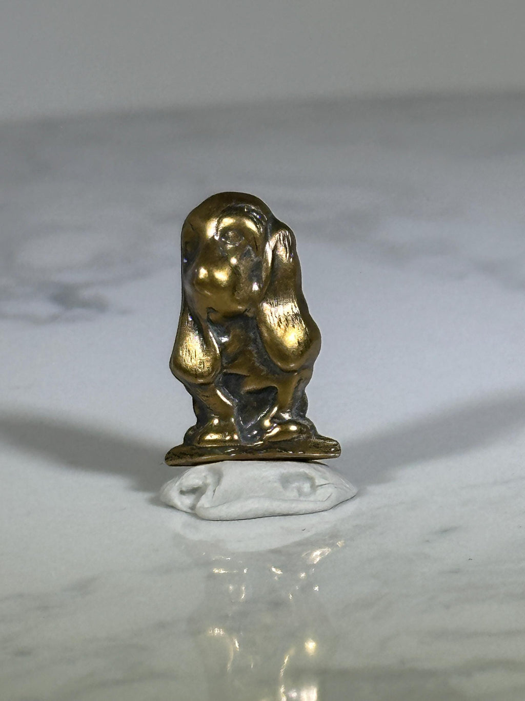 Basset Hound Dog Lapel Pin: Brass Finish - Mid-Century Animal Accessory