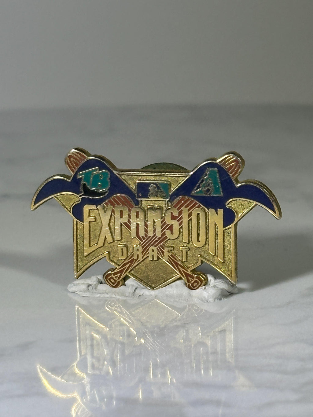 MLB Expansion Draft Pin: Gold Enamel Finish - 1990s Baseball Accessory