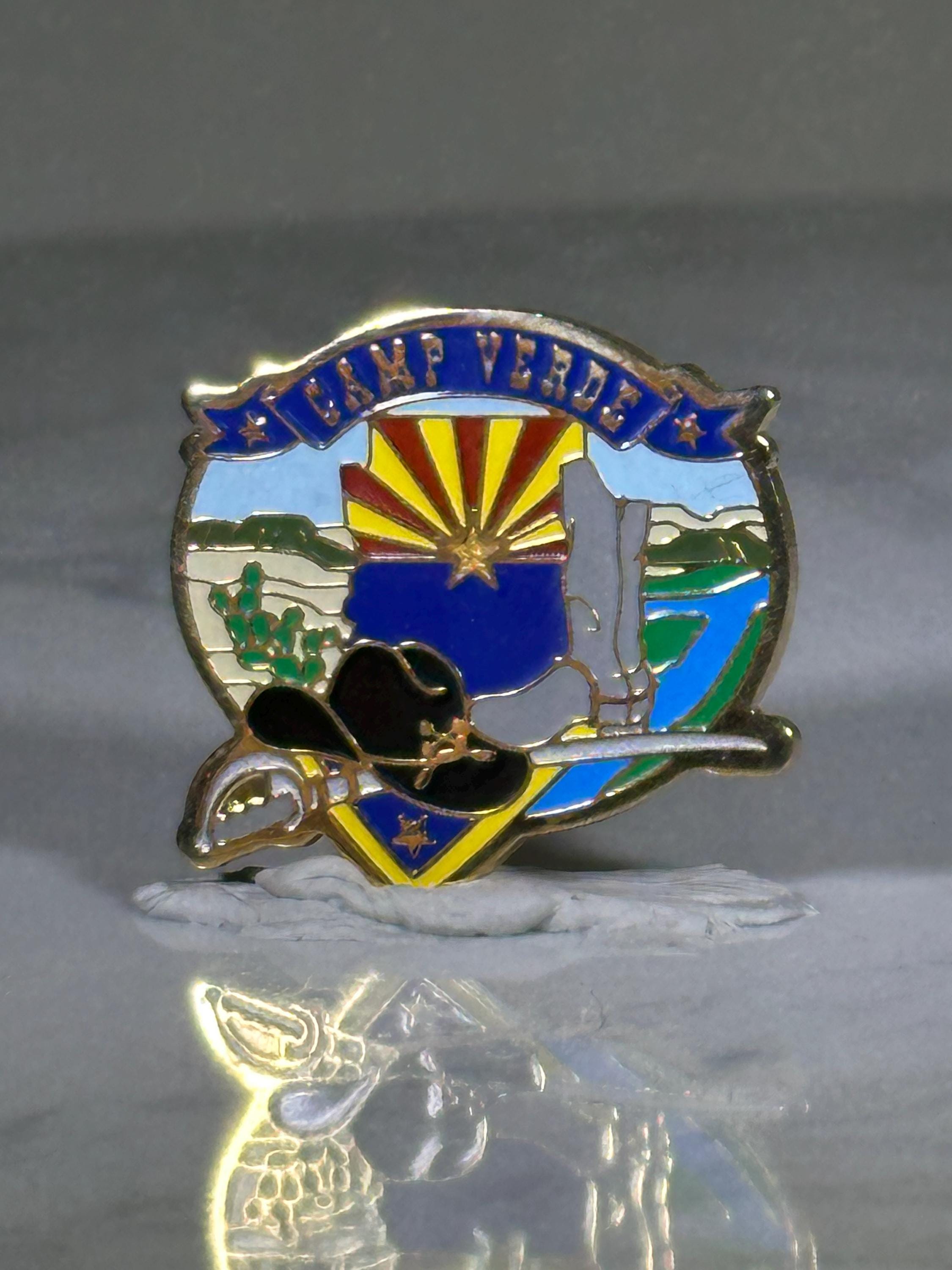 Camp Verde Arizona Pin: Enamel Goldtone - Western Souvenir Accessory