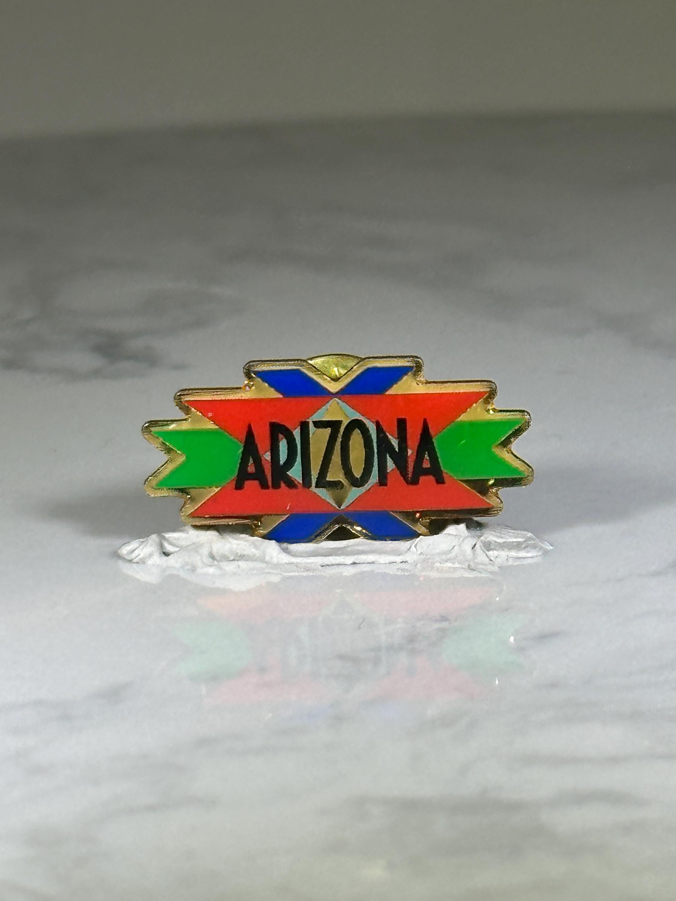 Arizona Souvenir Pin: Bold Southwest Colors - Vintage Travel Accessory