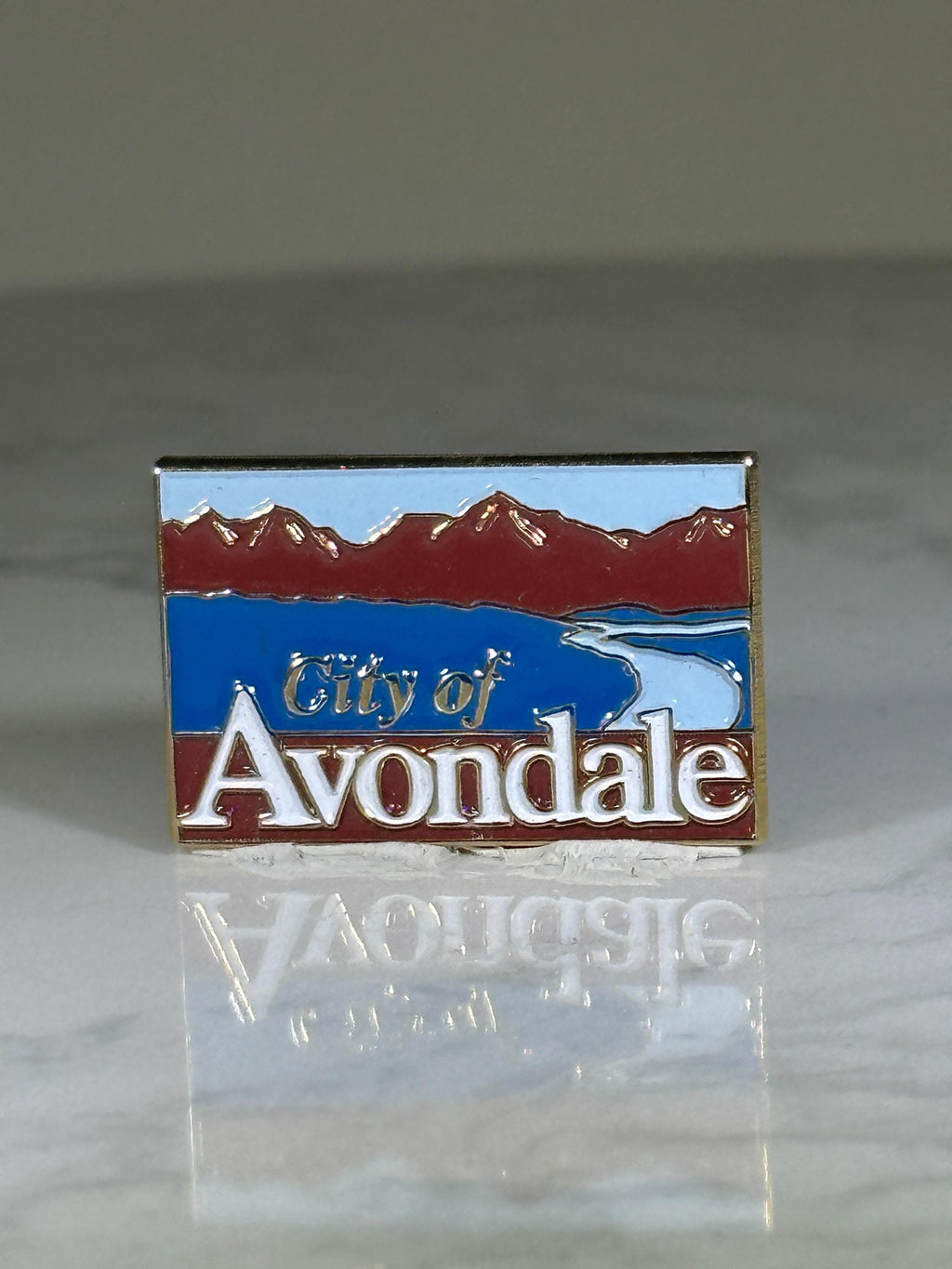 City of Avondale Pin: Gold Enamel Finish - Scenic Travel Accessory