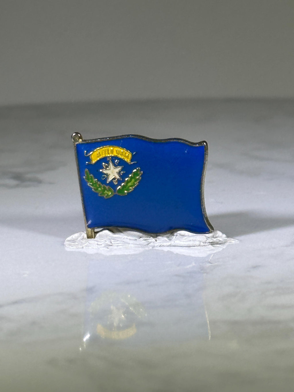 Nevada State Flag Pin: Blue Enamel - Vintage Travel Accessory