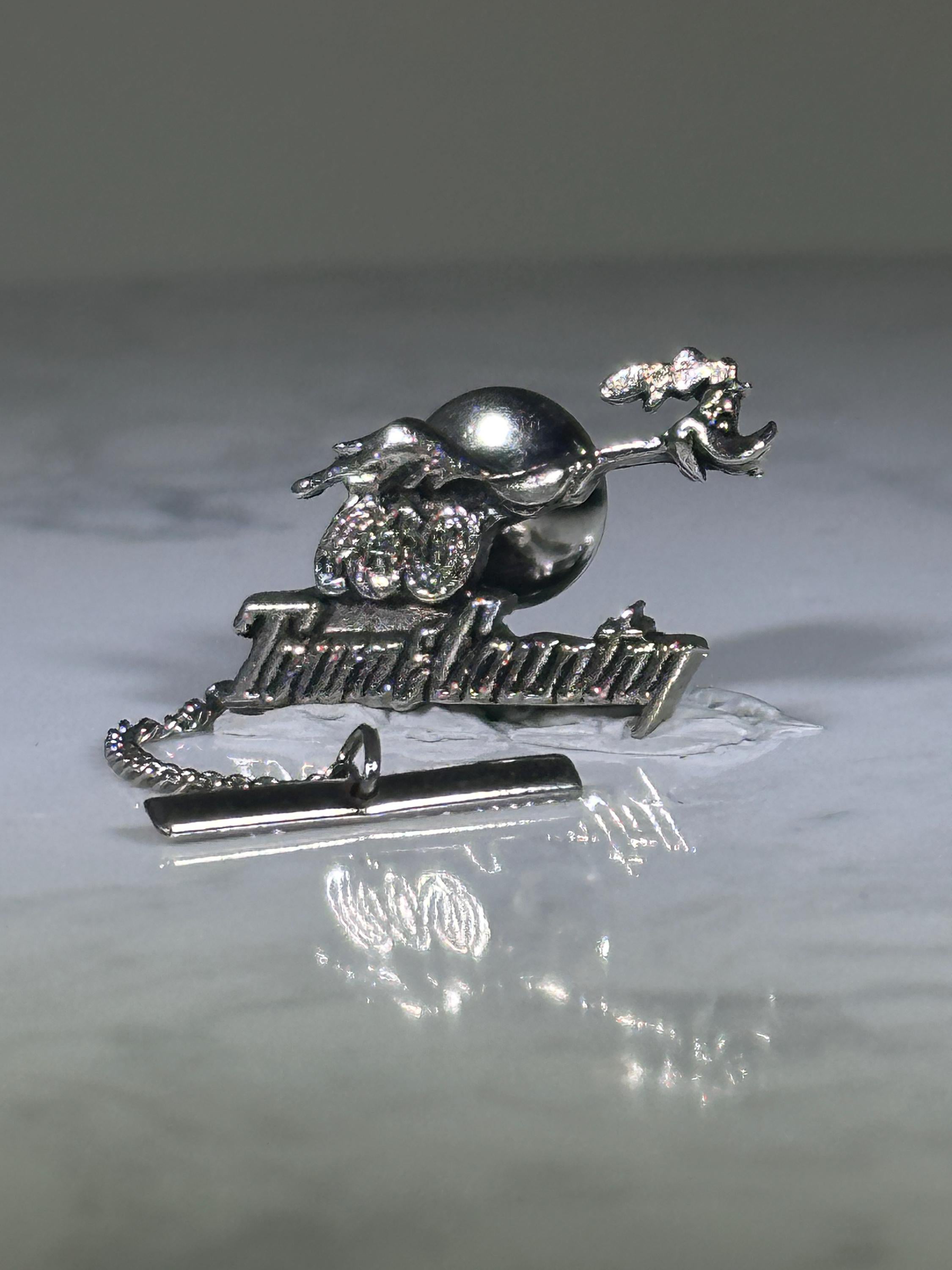 Town and Country Roadrunner Tie Tack Pin: Silver Tone Vintage
