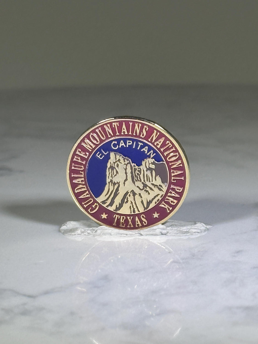Guadalupe Mountains National Park Pin: Red Gold Enamel - Texas Travel Accessory