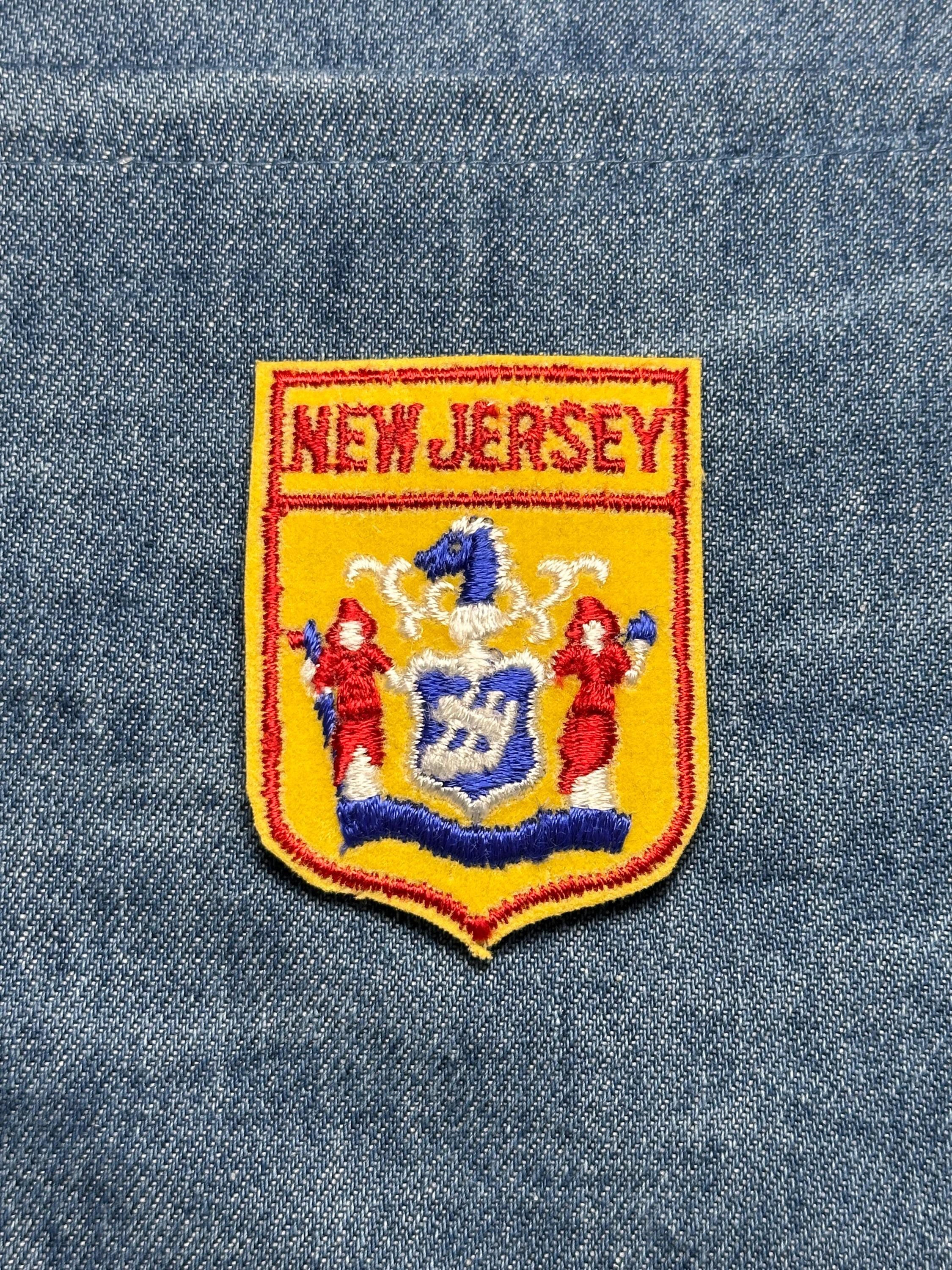 New Jersey Sew-On Patch: Yellow Shield - Vintage State Souvenir