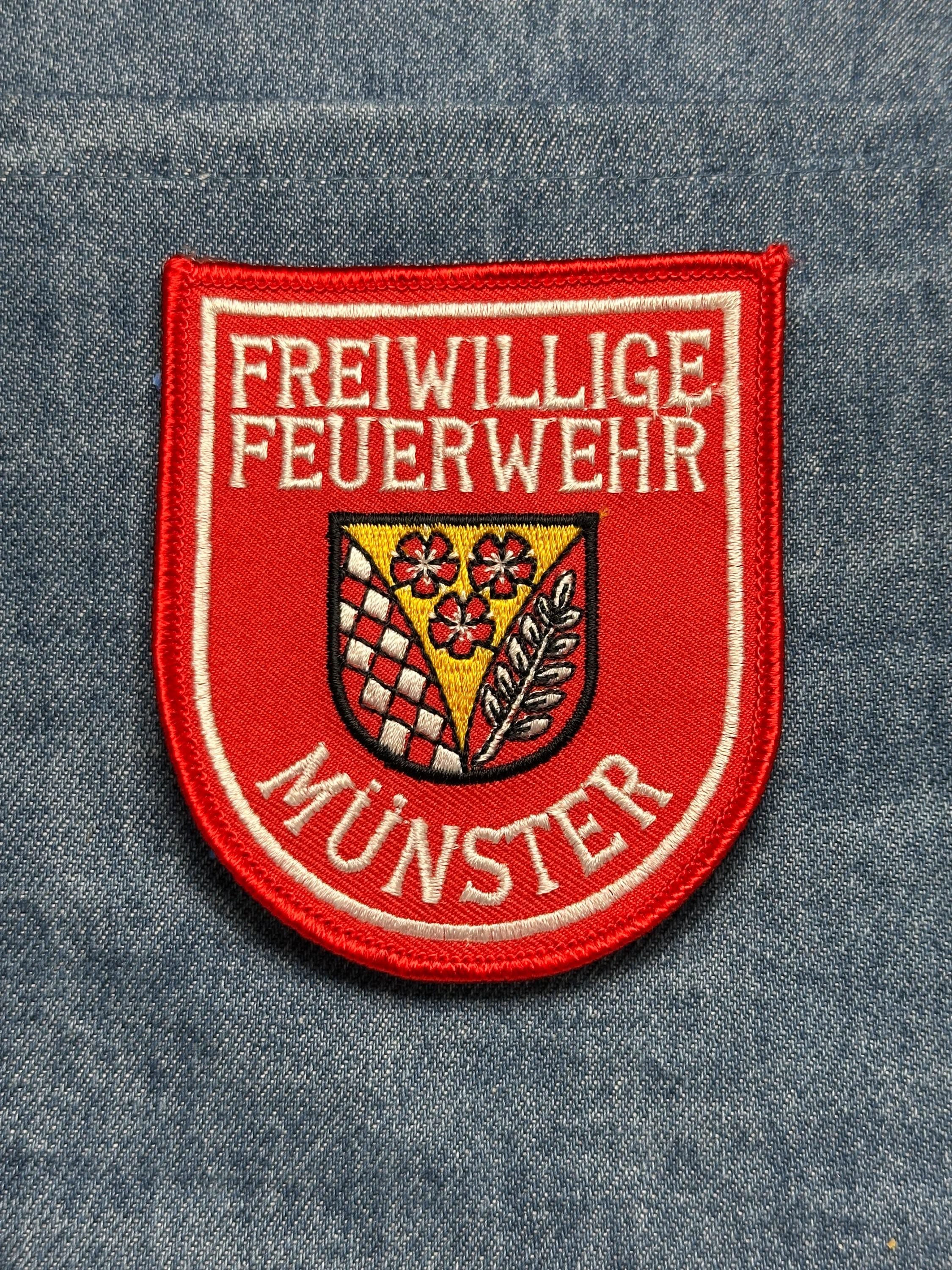 Münster Fire Department Collectable Sew-On Patch: Red Colored - German Civic Accessory