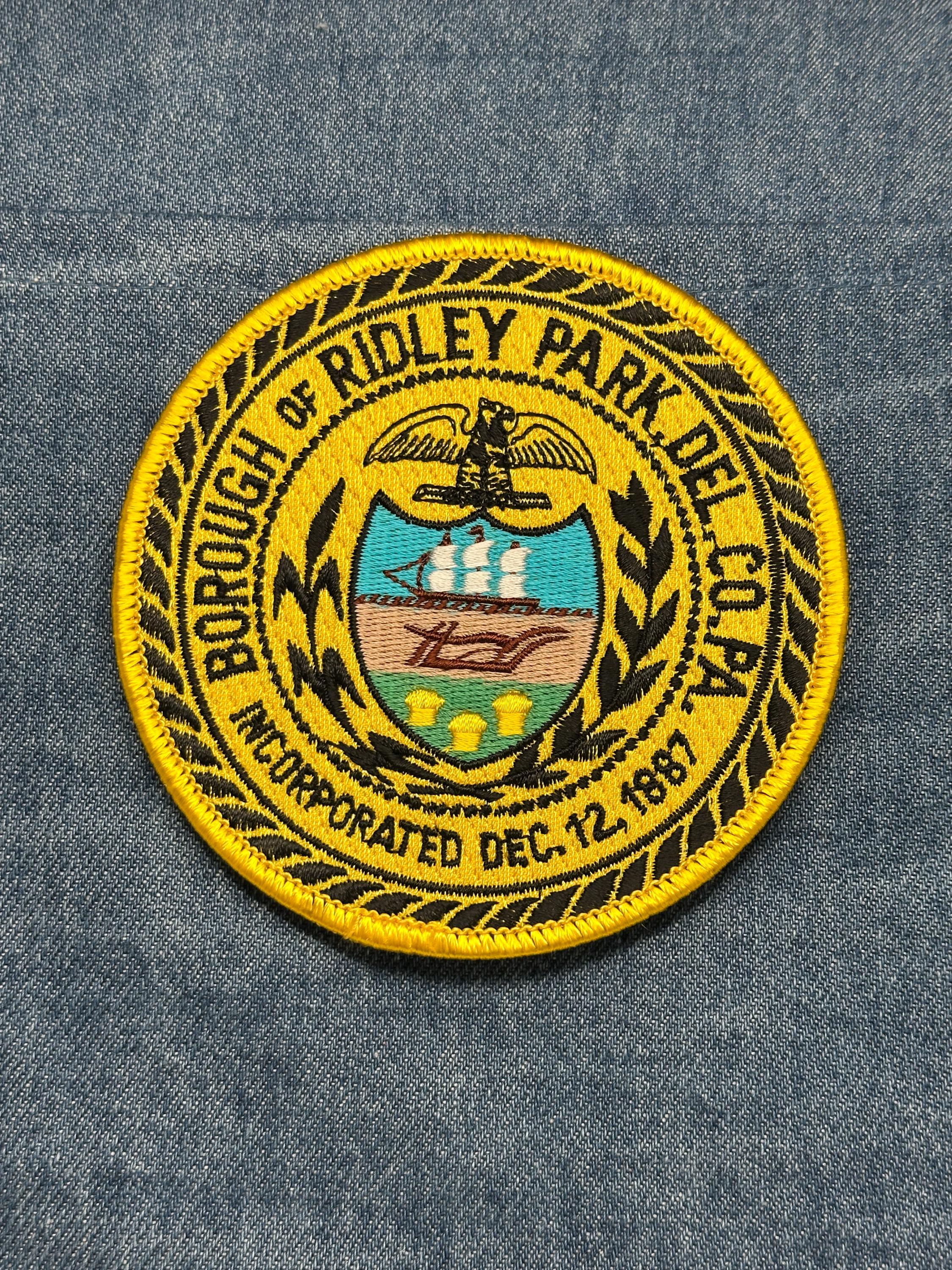 Ridley Park PA Collectable Patch: Sew-On Yellow Seal - Civic Theme Accessory