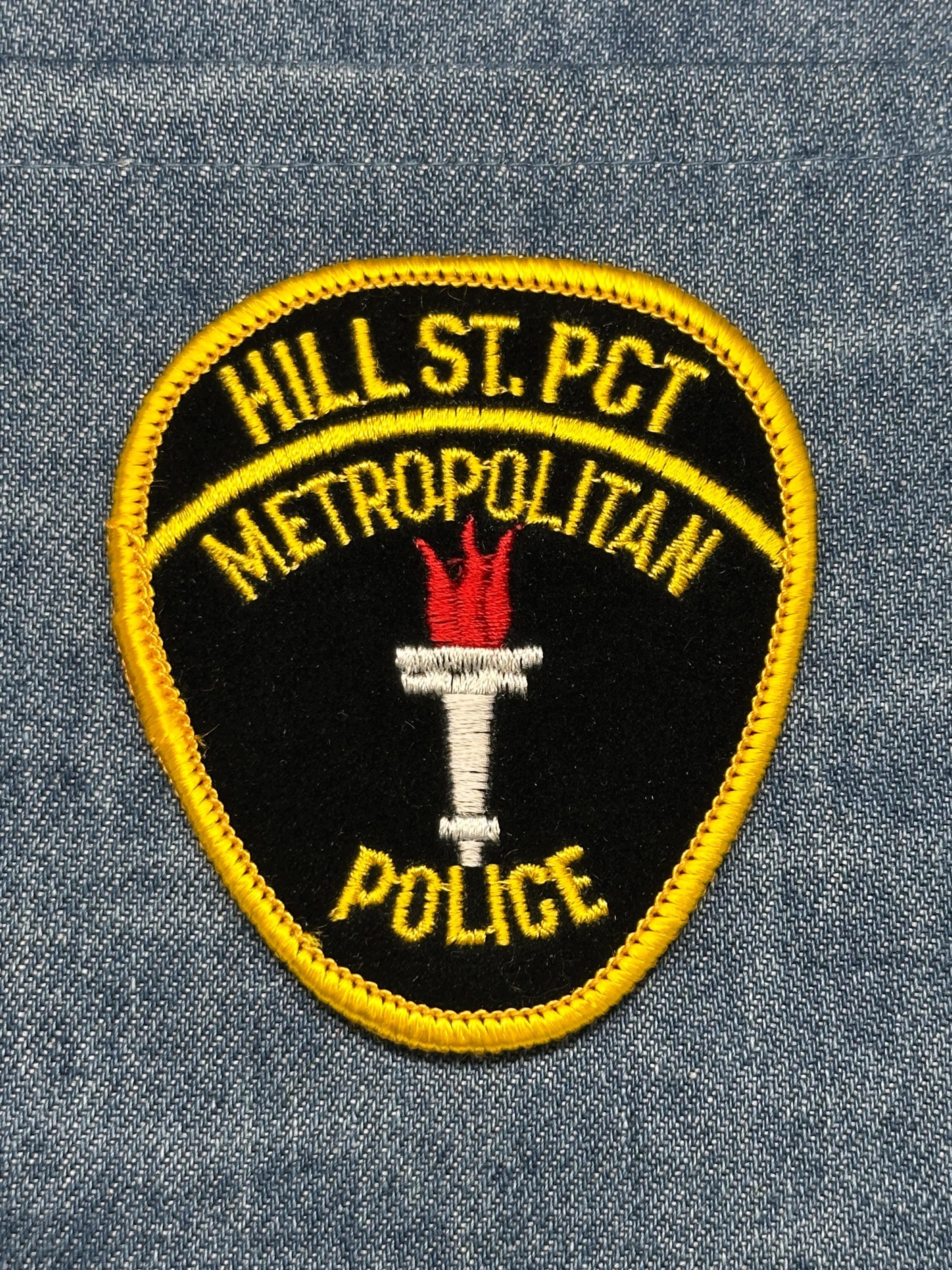 Hill St. Pct Police Collectable Patch: Iron-On Black/Yellow - TV Era Accessory