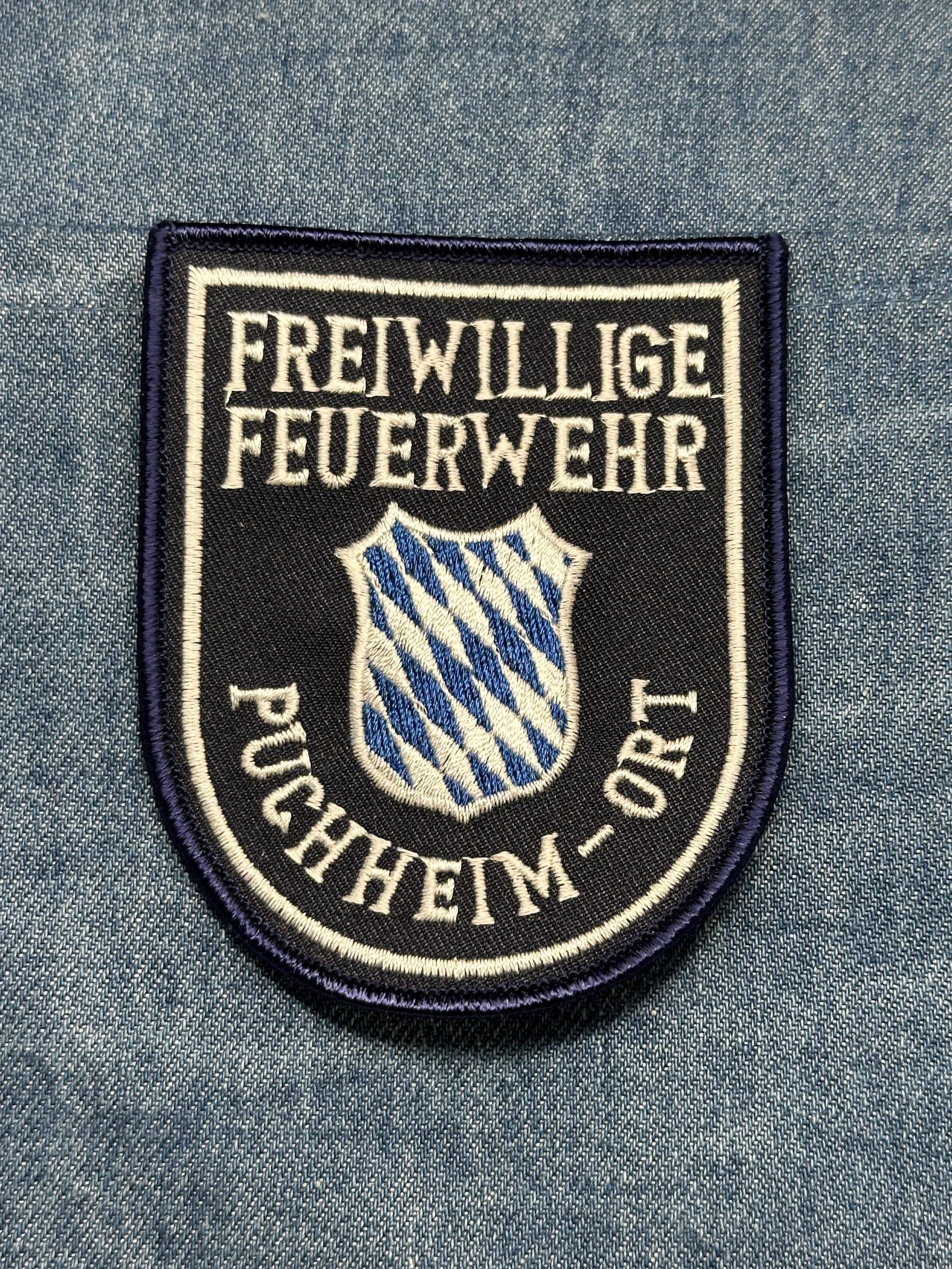 German Puchheim-Ort Fire Service Collectable Patch: Sew-On Navy Crest - Vintage Accessory