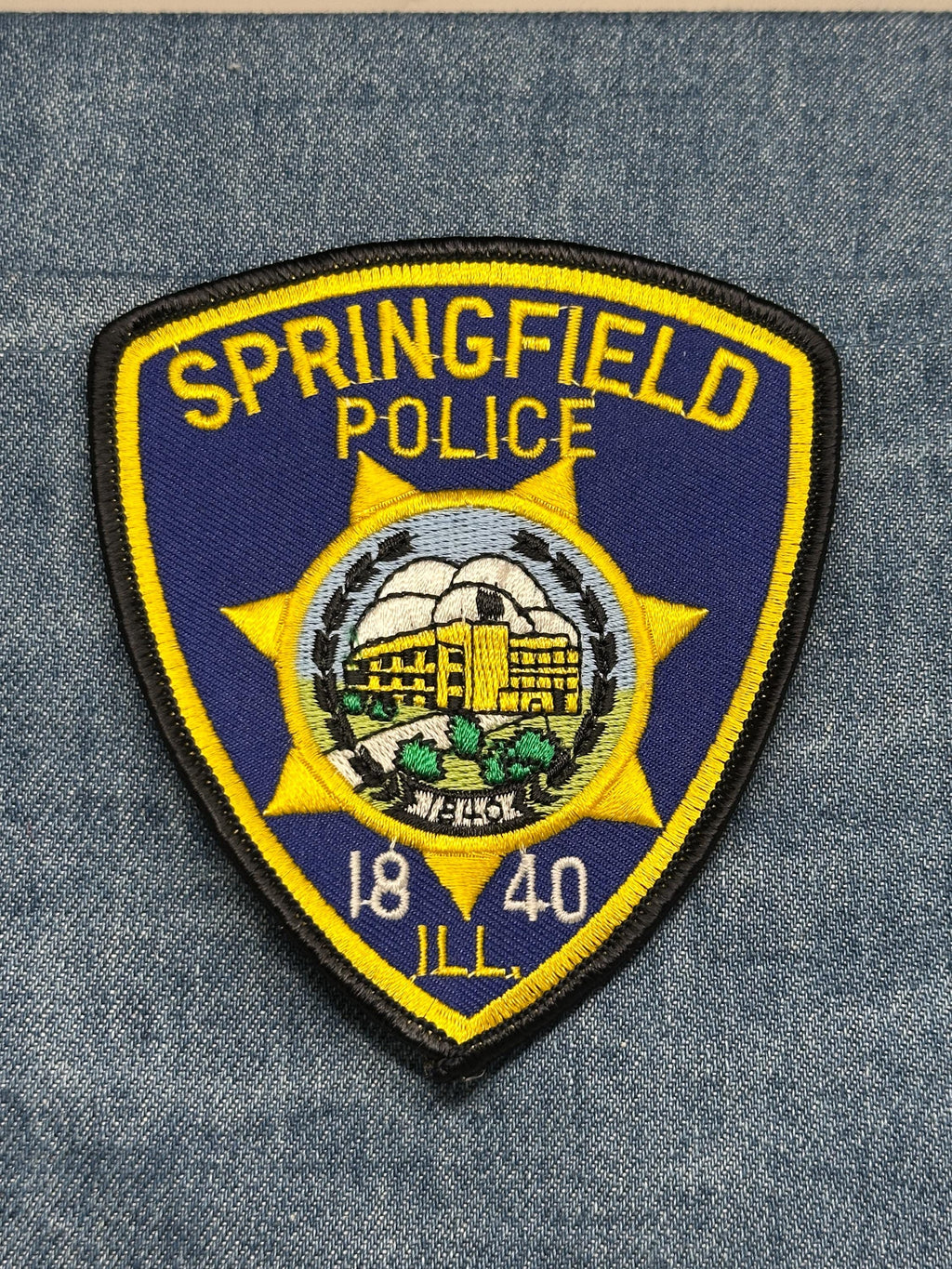 Springfield Police Collectable Patch: Sew-On Blue & Yellow - Law Enforcement Accessory