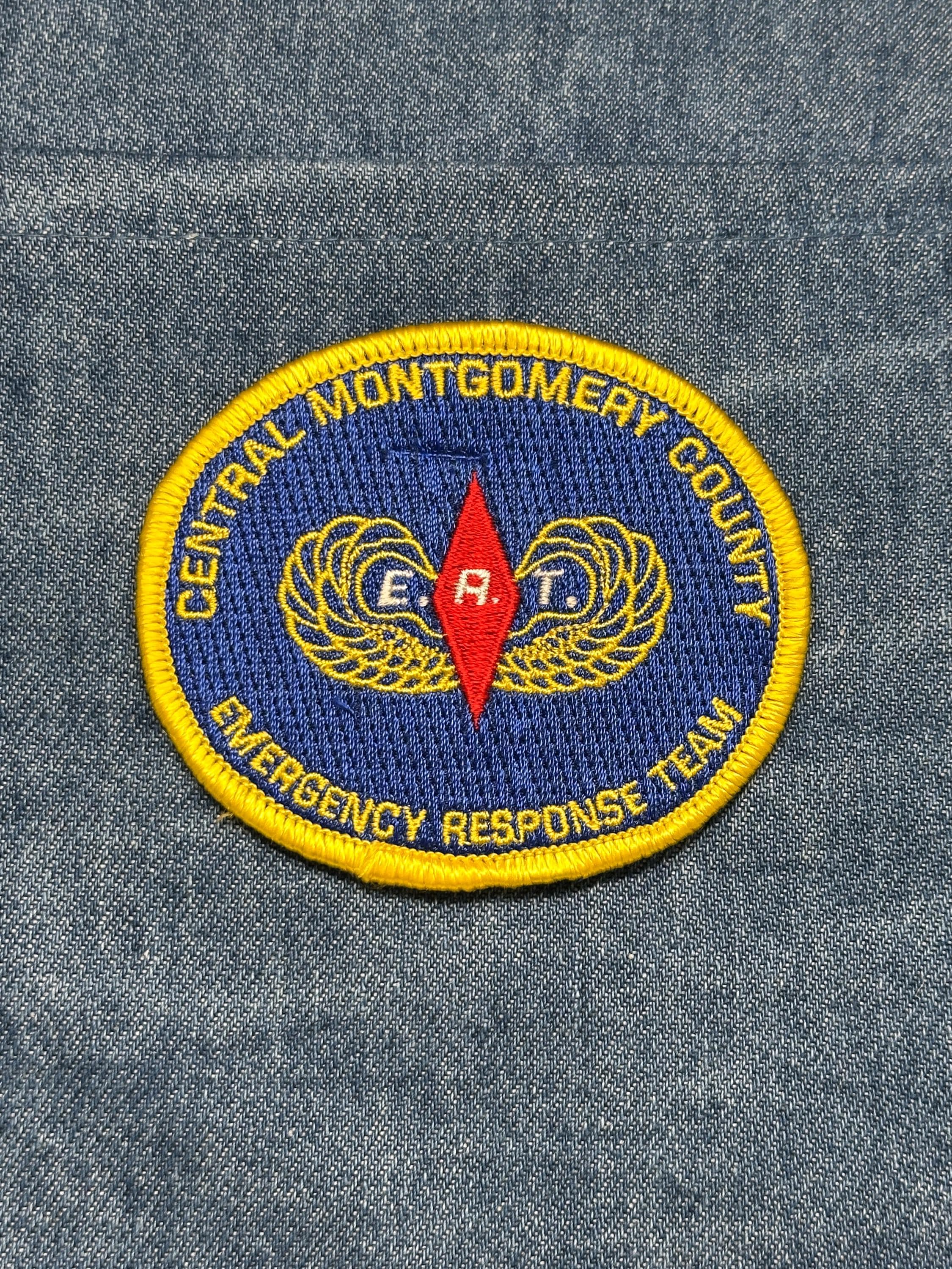 Central Montgomery County Emergency Response Team Patch: Iron-On Blue/Yellow - Rescue Accessory
