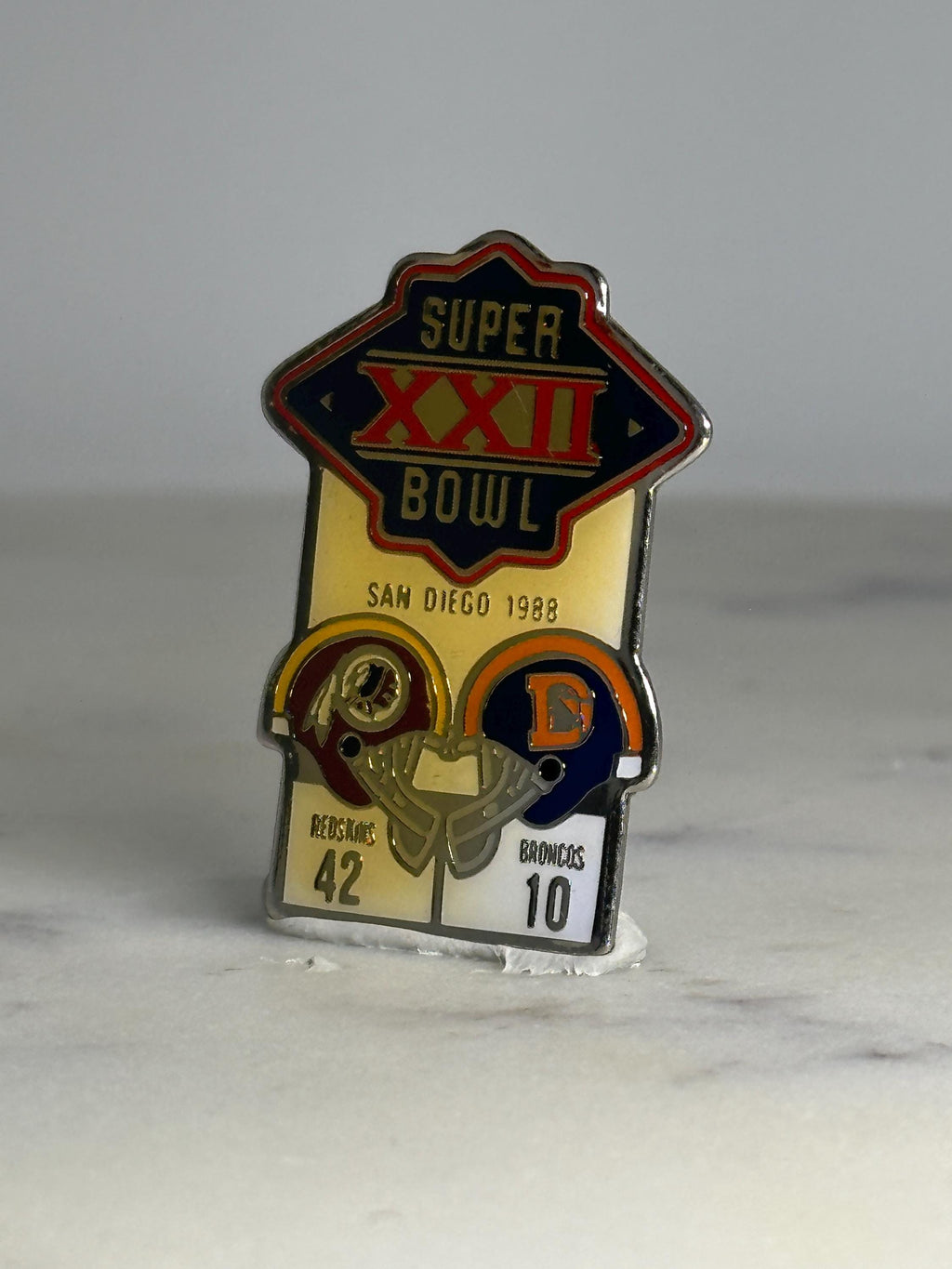 Super Bowl XXII Pin: Enamel Finish - 1988 NFL Collectible Accessory