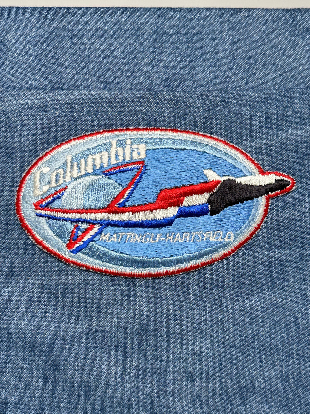 Columbia Shuttle STS-4 Mission Patch: Sew-On Oval Red/Blue - NASA Era Accessory