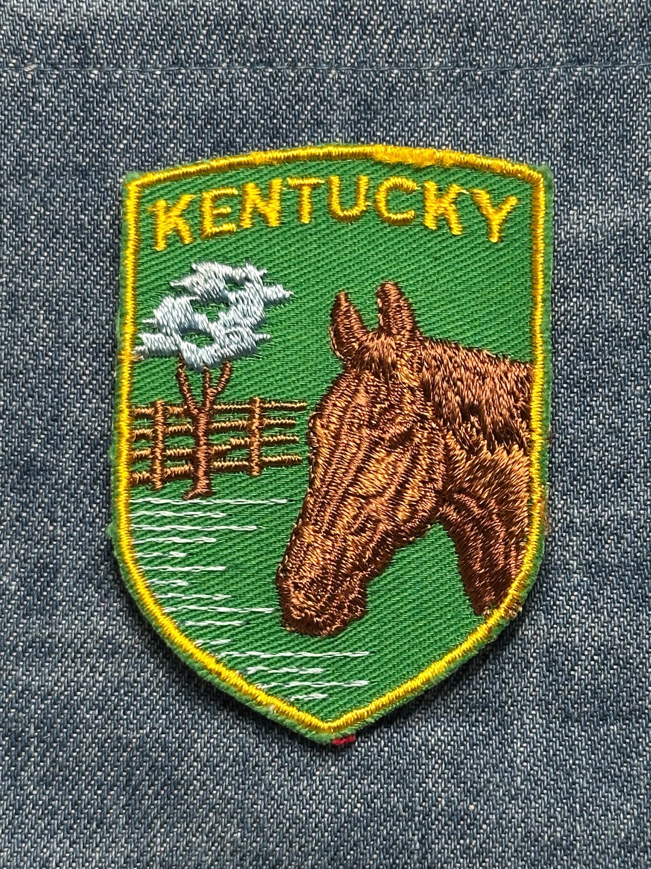 Kentucky Collectable Patch: Sew-On Glossy Finish - Vintage Travel Accessory