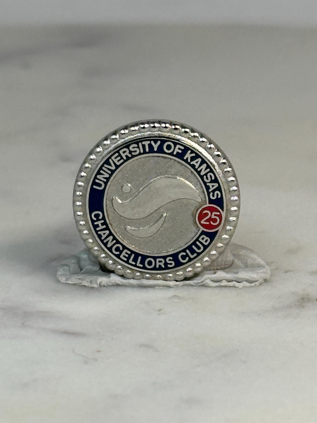 University of Kansas Chancellors Club Pin: Silver & Blue - College Accessory