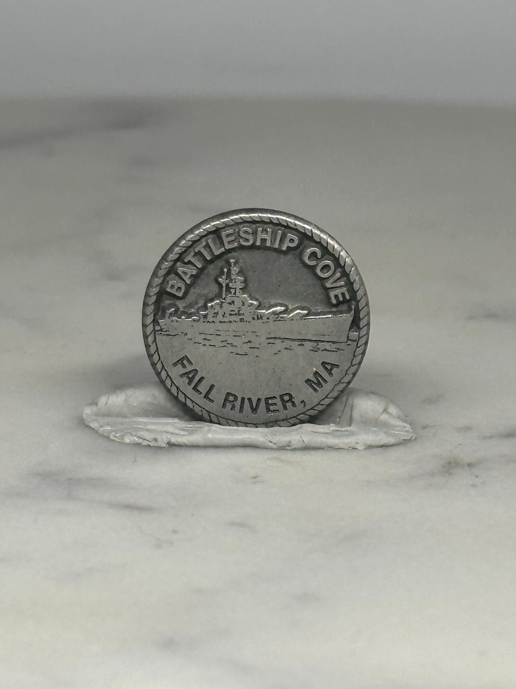 Battleship Cove Souvenir Pin: Pewter Finish - Nautical Military Accessory