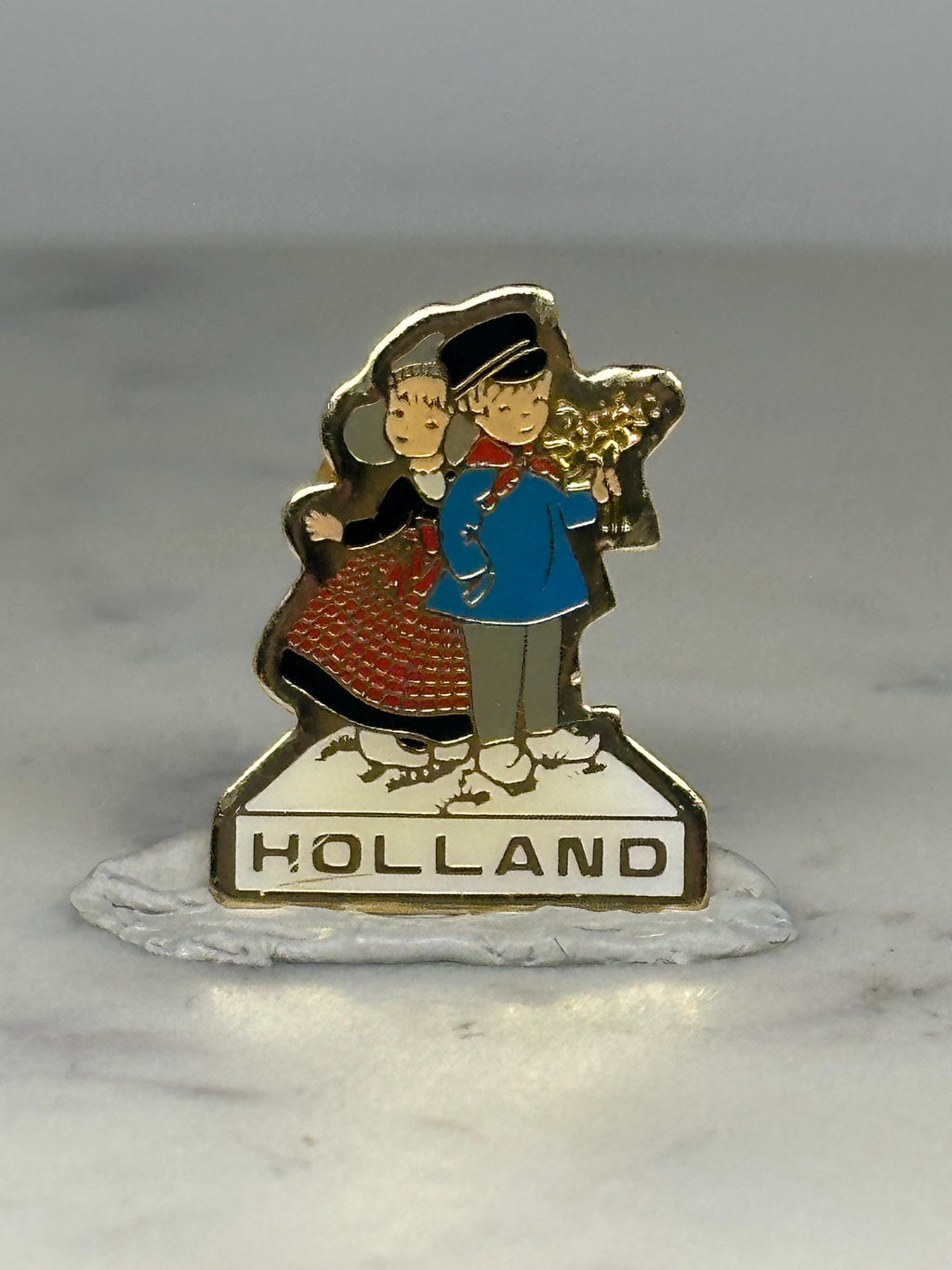 Holland Souvenir Pin: Enamel Finish - Vintage Travel Accessory