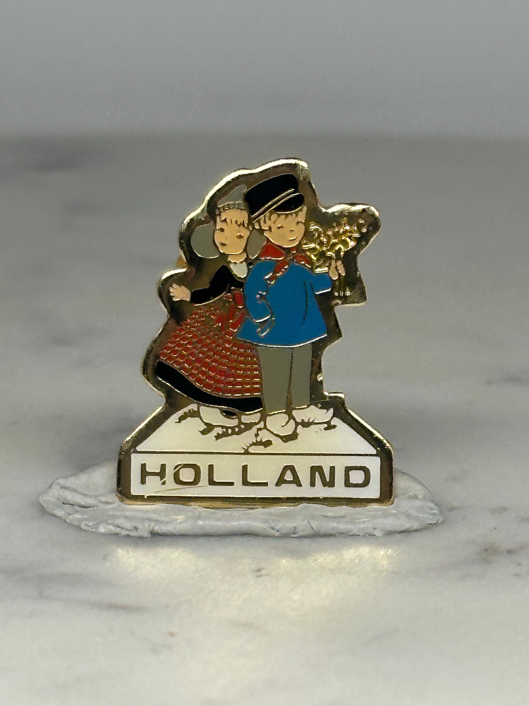 Holland Souvenir Pin: Enamel Finish - Vintage Travel Accessory