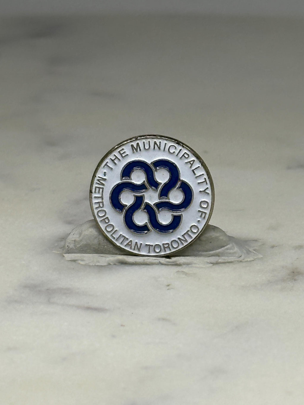 Toronto Municipality Lapel Pin: Blue & Silver Enamel - Vintage Civic Accessory