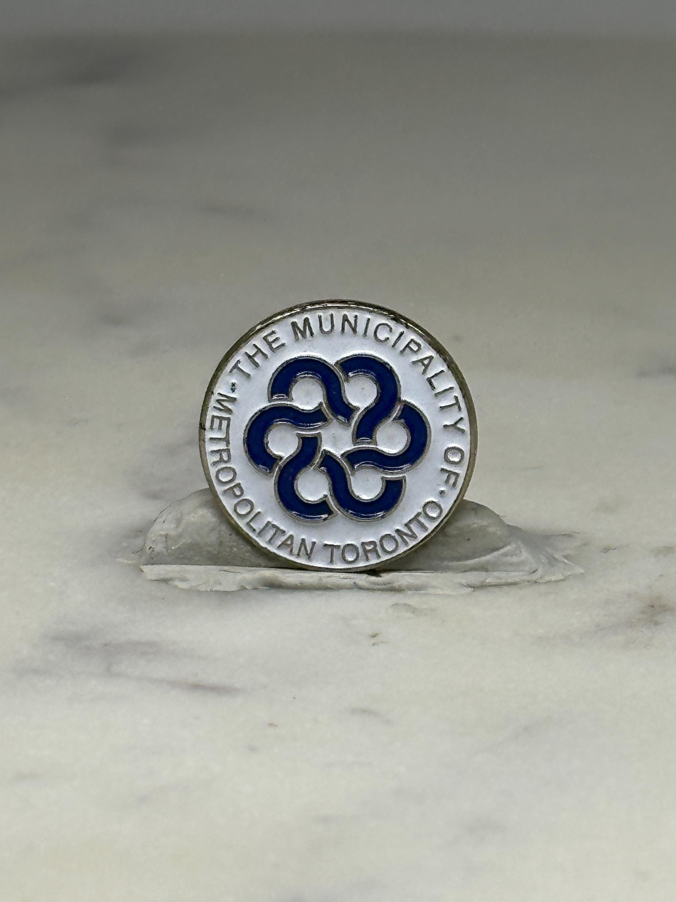 Toronto Municipality Lapel Pin: Blue & Silver Enamel - Vintage Civic Accessory