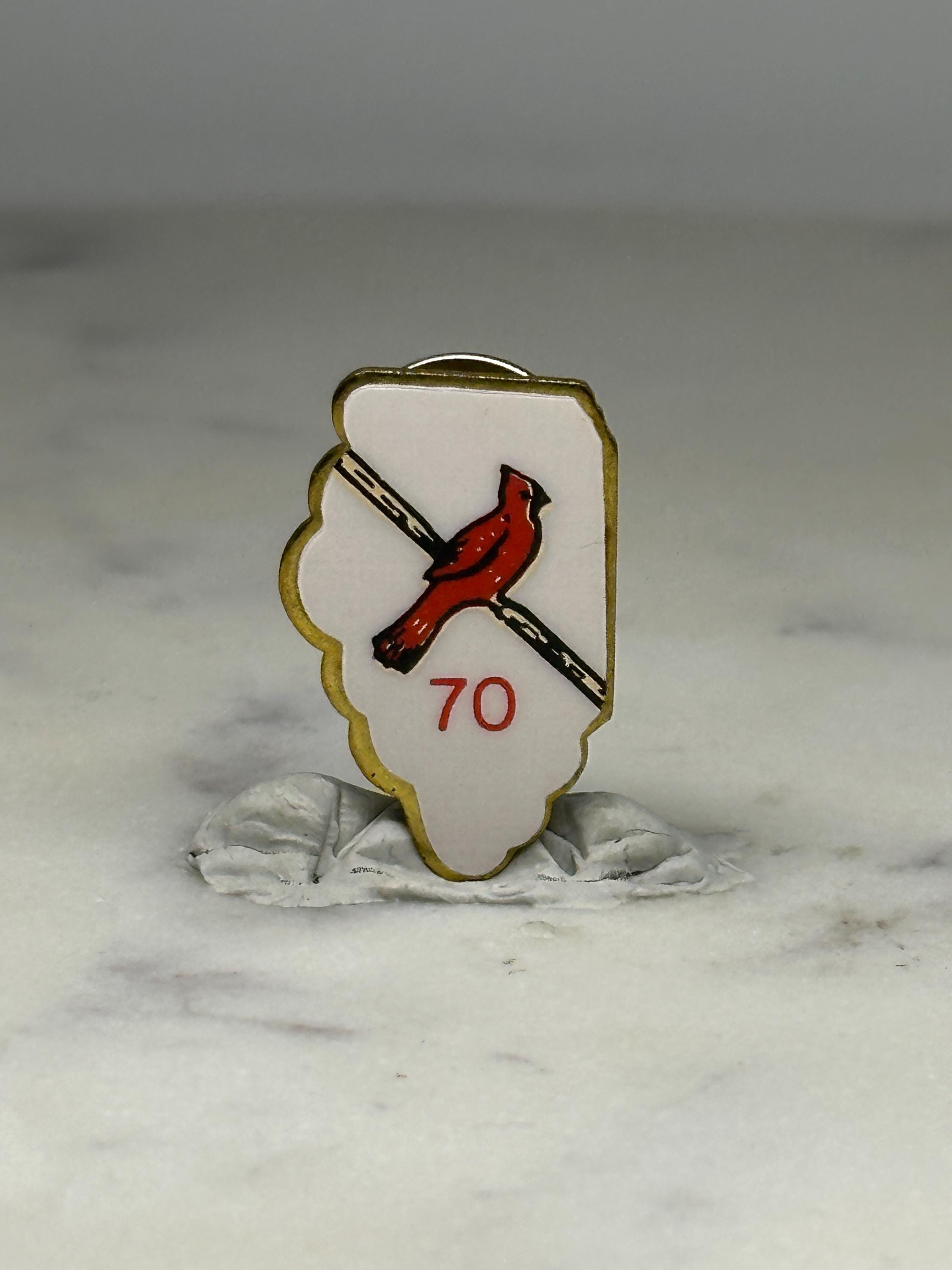 Illinois Cardinal Enamel Pin: Red & White Cloisonné - Vintage State Accessory