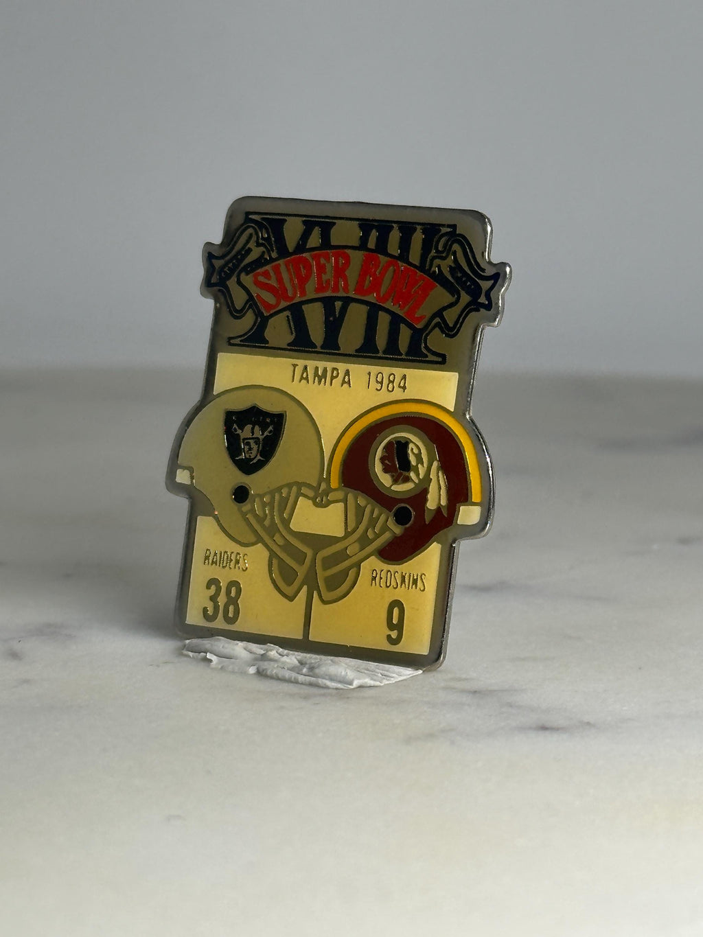 Super Bowl XVIII Collector Pin: Enamel Metal Finish - 1984 Sports Accessory