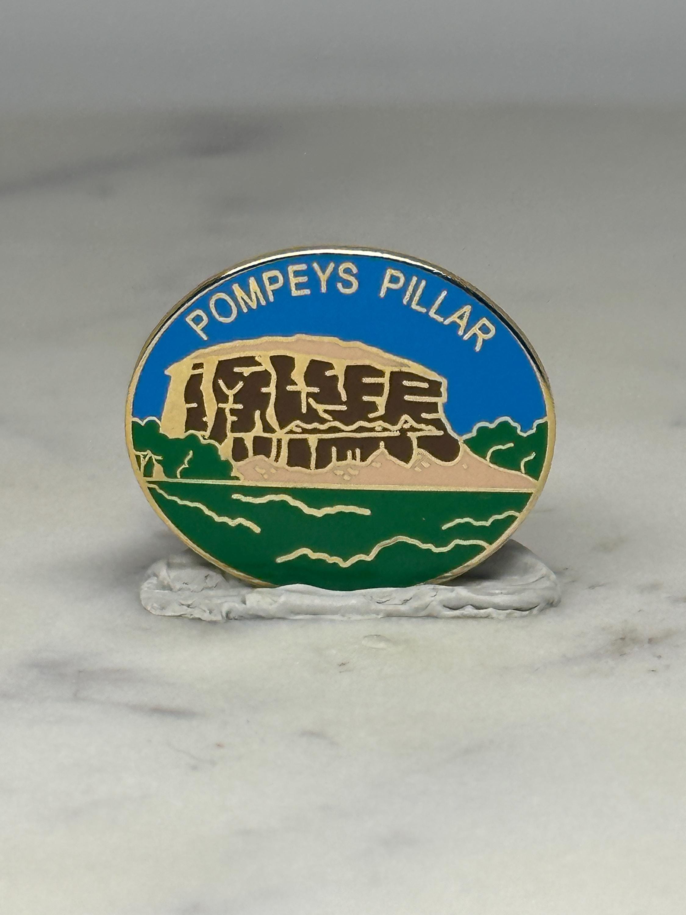 Pompeys Pillar Souvenir Pin: Gold Trim Enamel - Travel Landmark Accessory