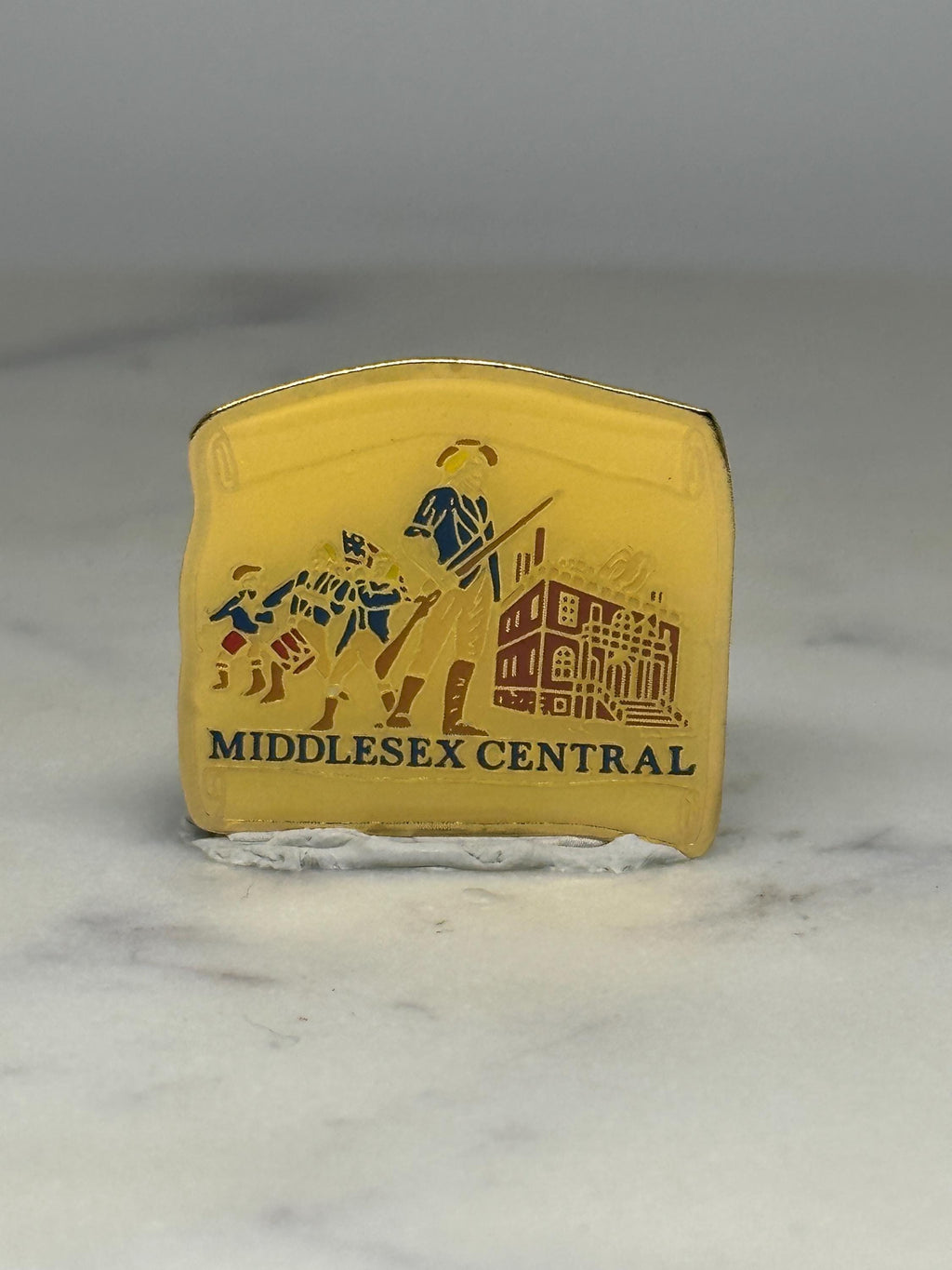 Middlesex Central Lapel Pin: Gold Enamel Finish - Historic Americana Accessory