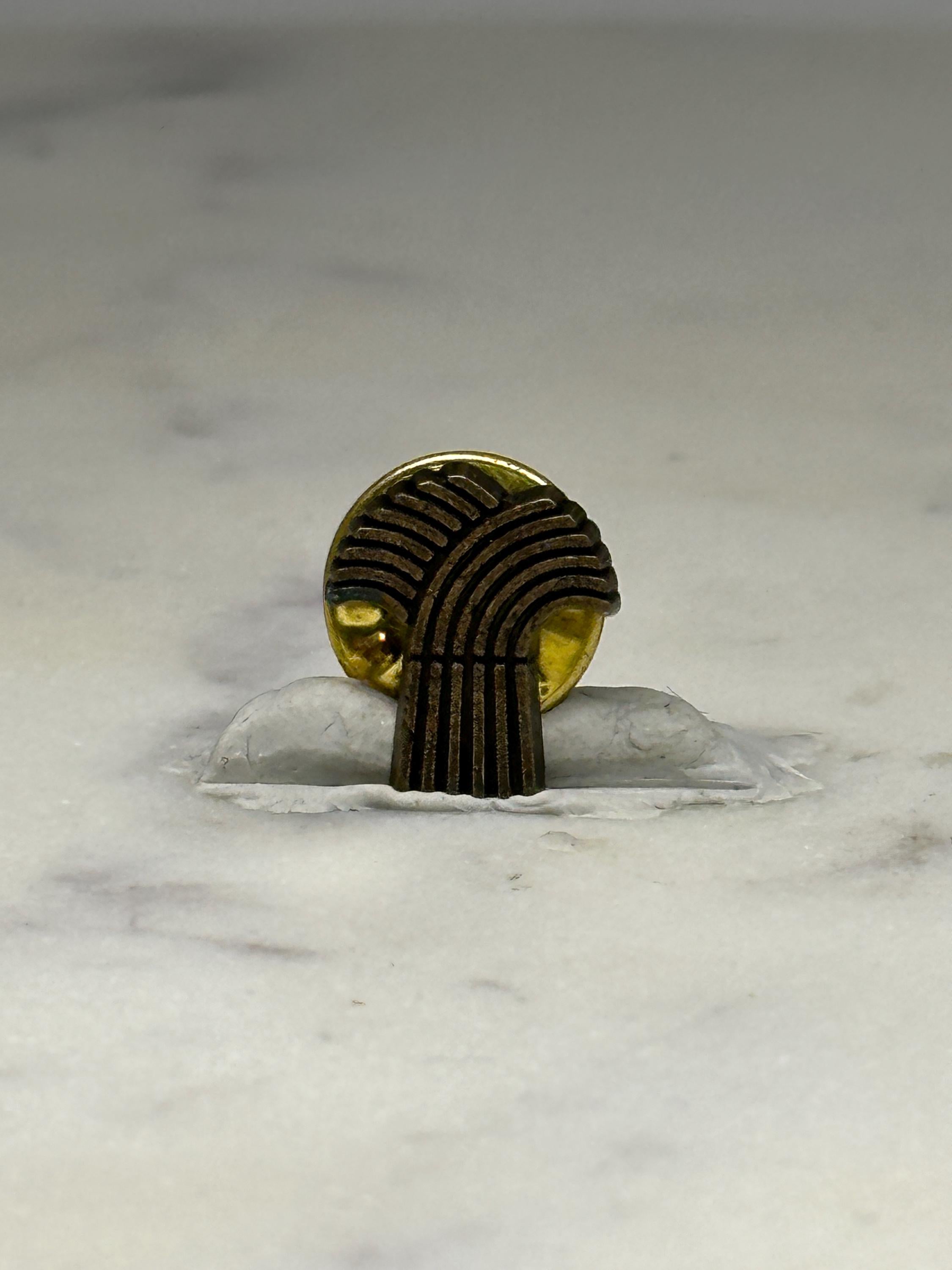 Wheat Sheaf Lapel Pin: Brass Finish - Vintage Agriculture Accessory