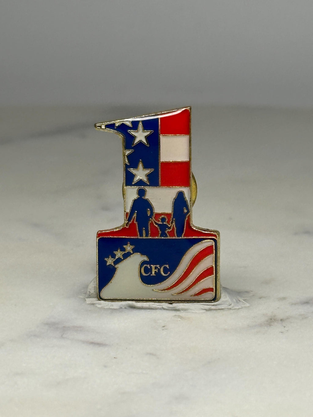 CFC Patriotic Pin: Red White Blue Enamel - American Pride Accessory