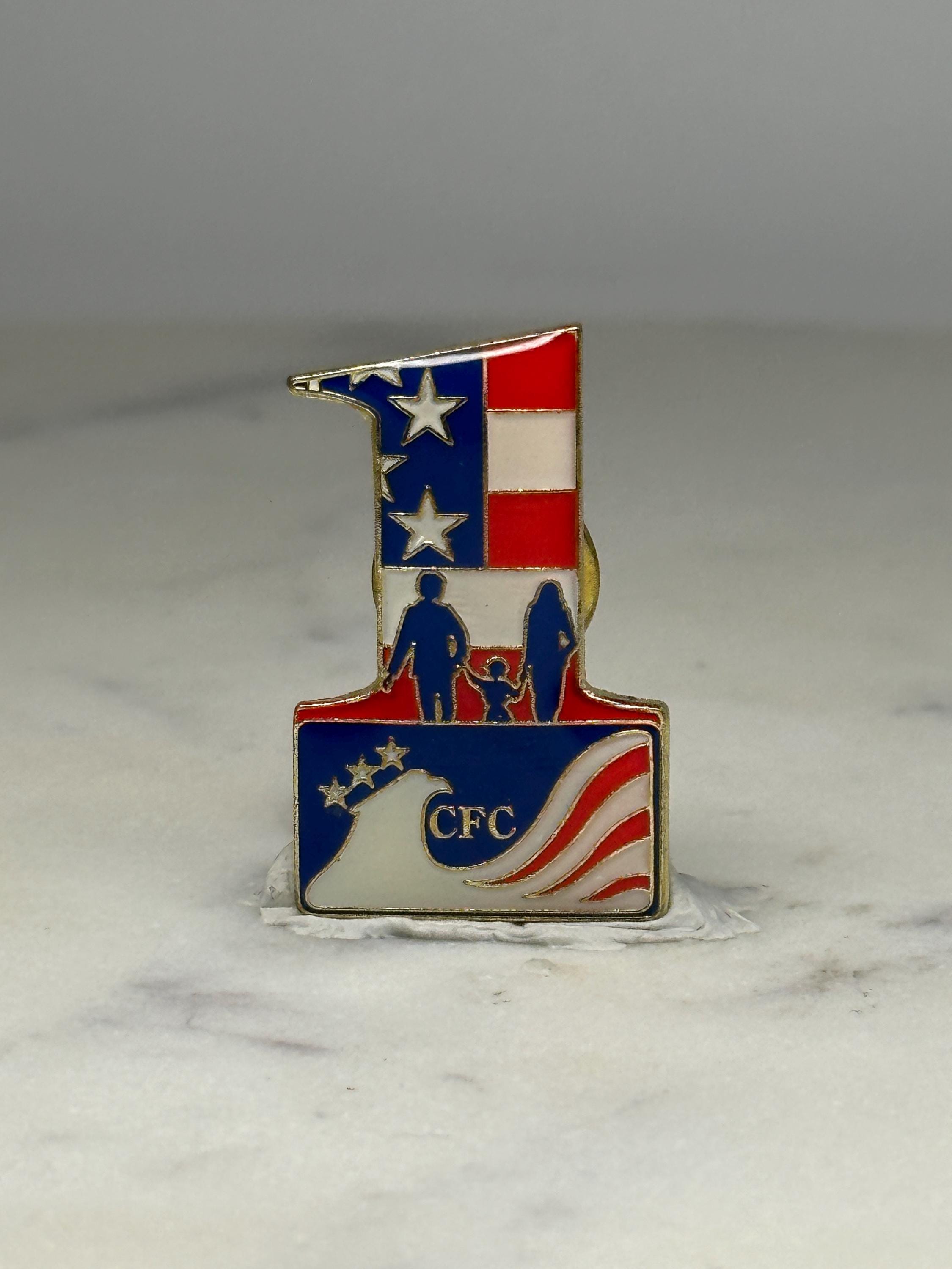 CFC Patriotic Pin: Red White Blue Enamel - American Pride Accessory