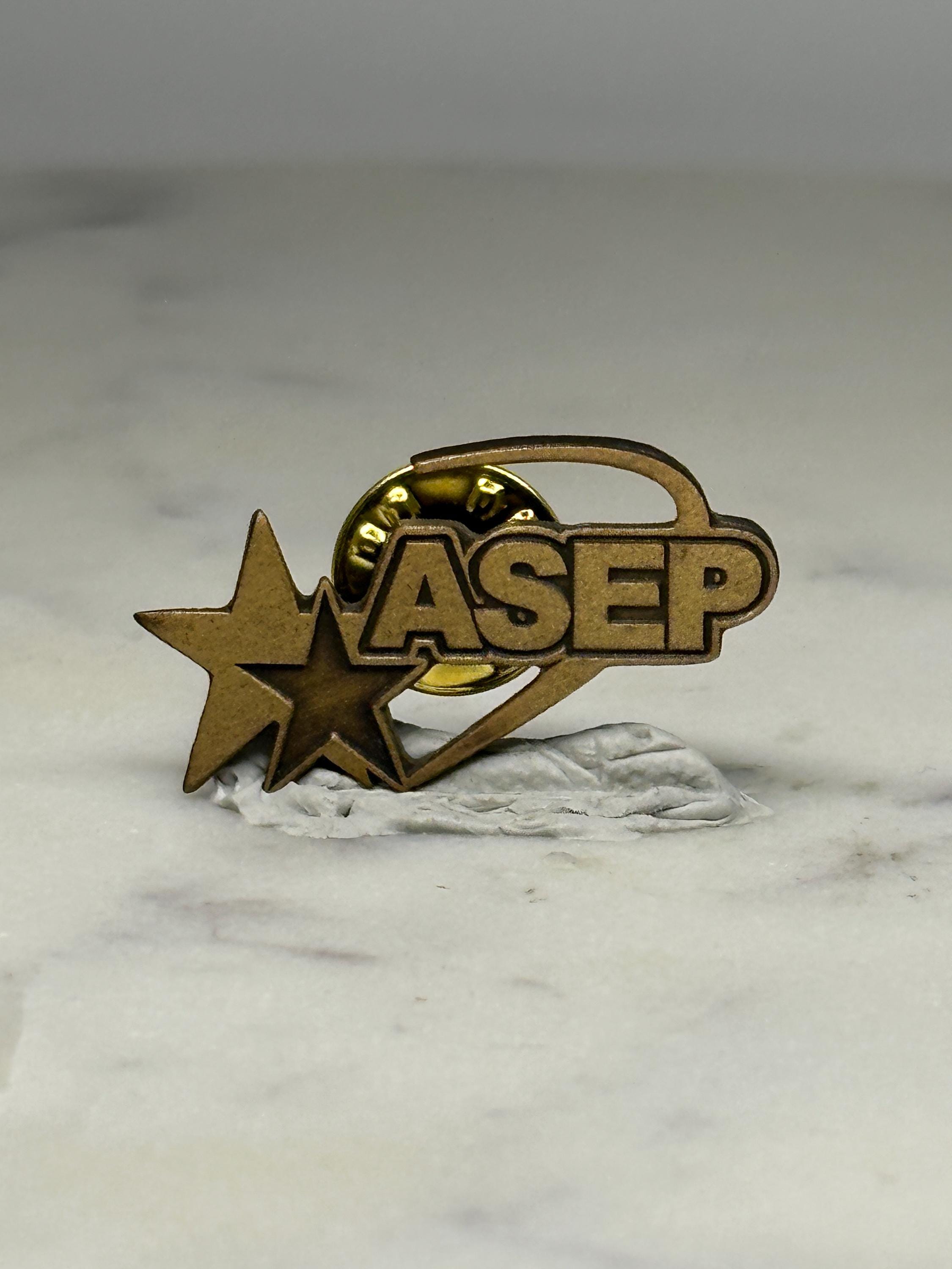 ASEP Star Lapel Pin: Antique Gold Tone - Career Recognition Accessory