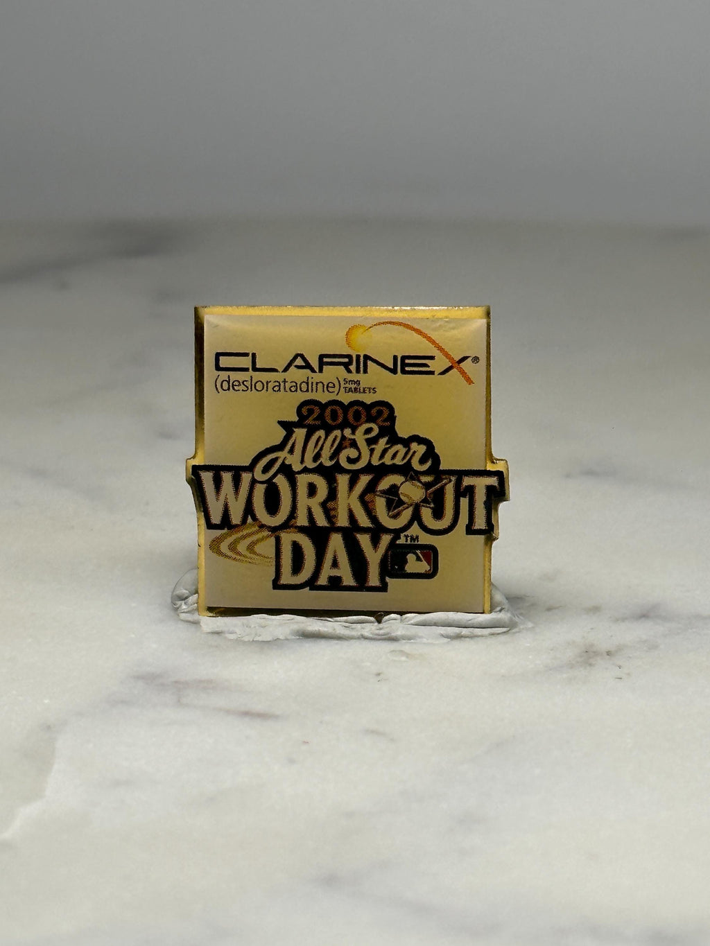MLB All-Star Workout Day Pin: Gold Black Enamel - 2002 Sports Accessory