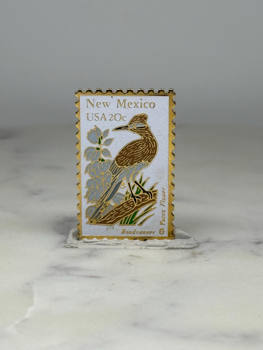 New Mexico Stamp Pin: Gold Enamel Finish - Vintage State Accessory