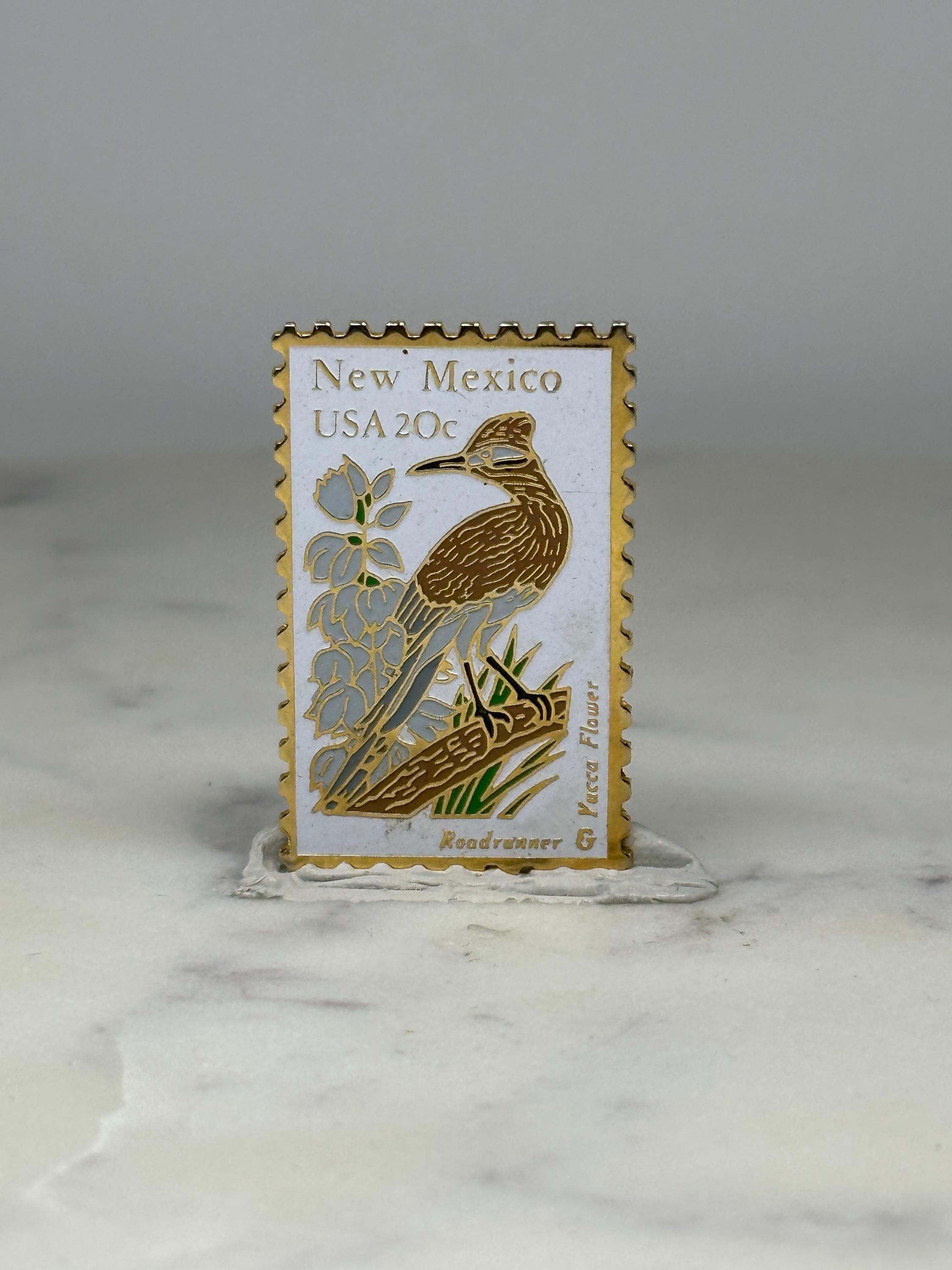 New Mexico Stamp Pin: Gold Enamel Finish - Vintage State Accessory