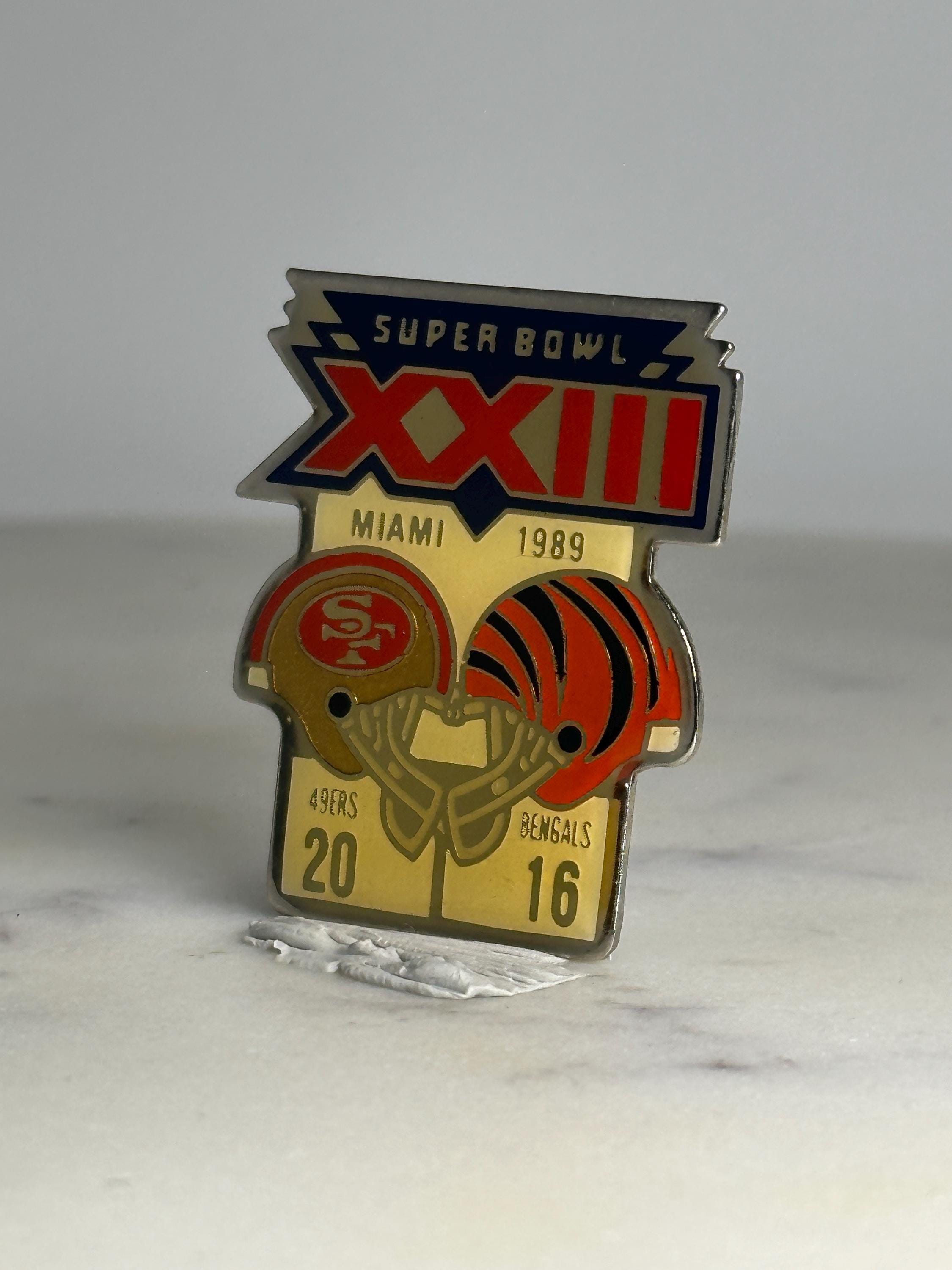 Super bowl xxiii football pin: enamel helmet design - 1989 sports accessory
