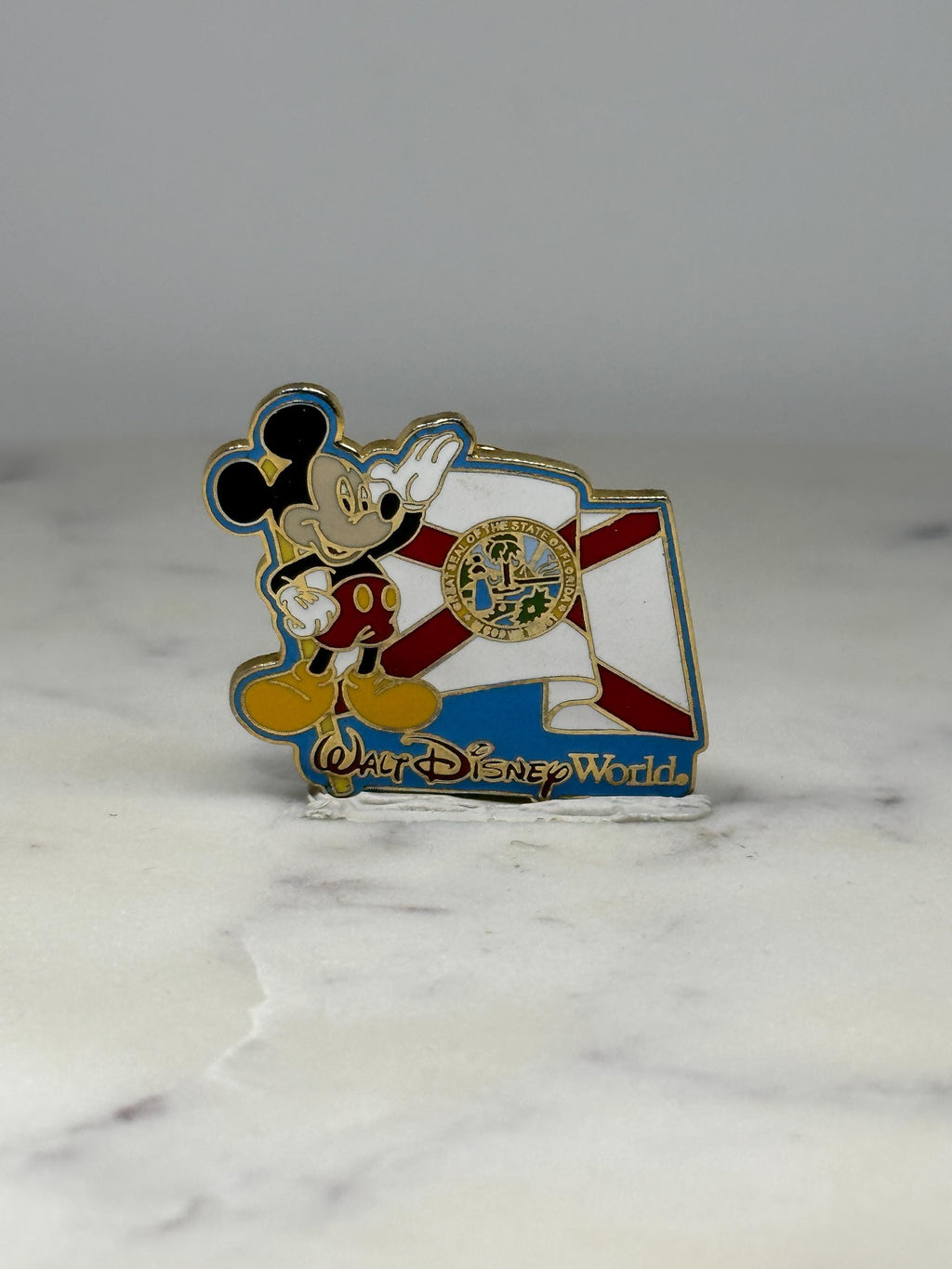Florida State Disney Pin: Mickey Flag Enamel - Souvenir Travel Accessory