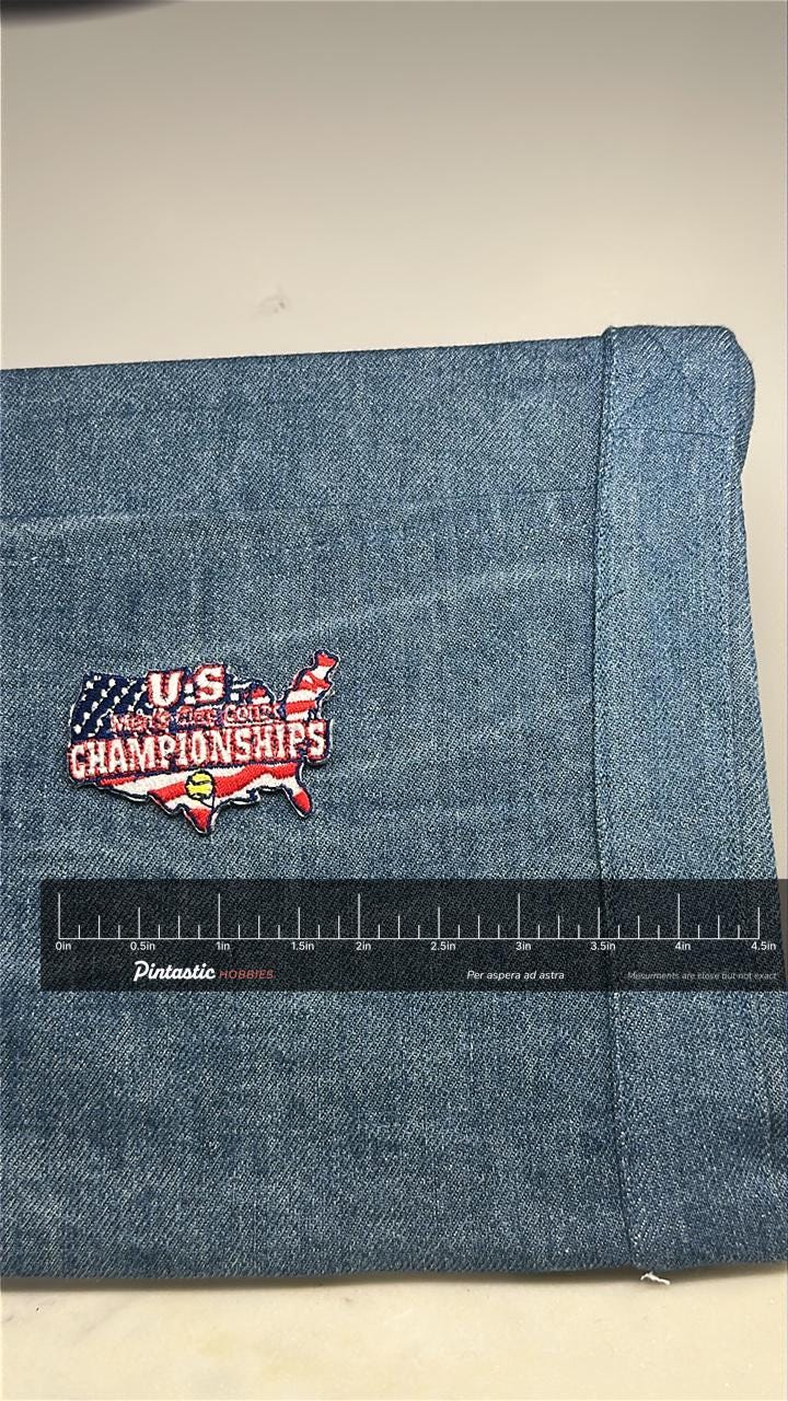 U.S. Championships Collectable Patch: Red White Blue - Sports Accessory with ruler overlay for size reference