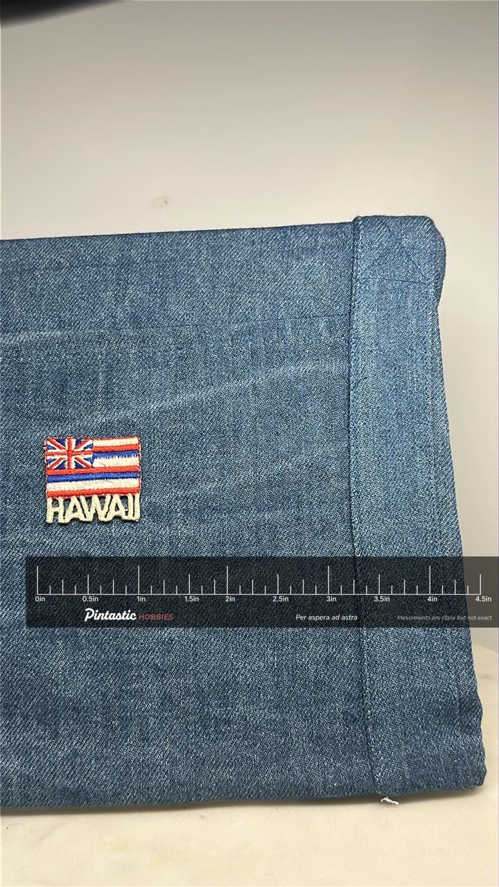 Hawaii Collectable Patch: Bold Color Design - Travel Souvenir Accessory with ruler overlay for size reference