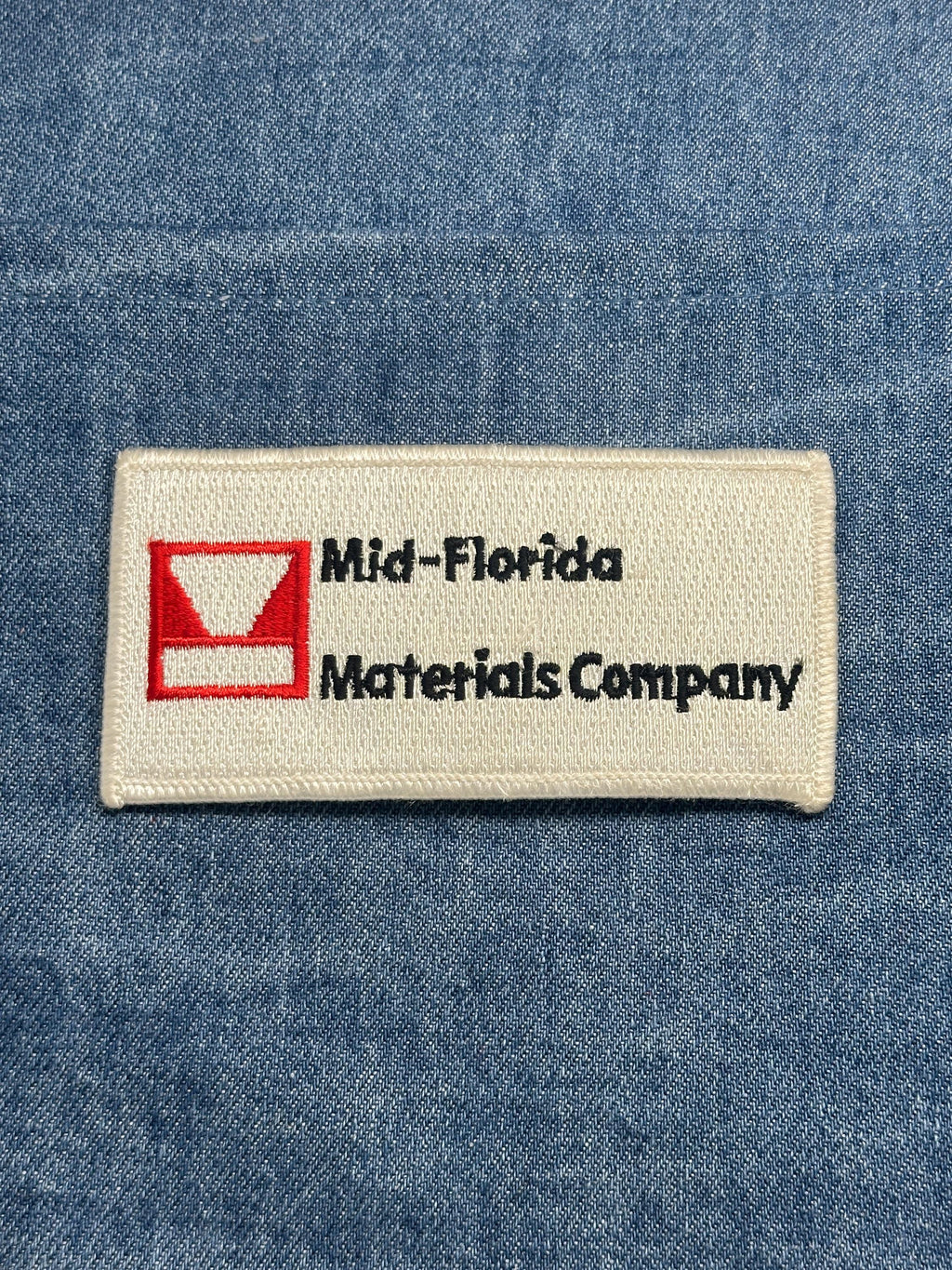 Mid-Florida Materials Collectable Patch: White & Red - Retro Work Accessory