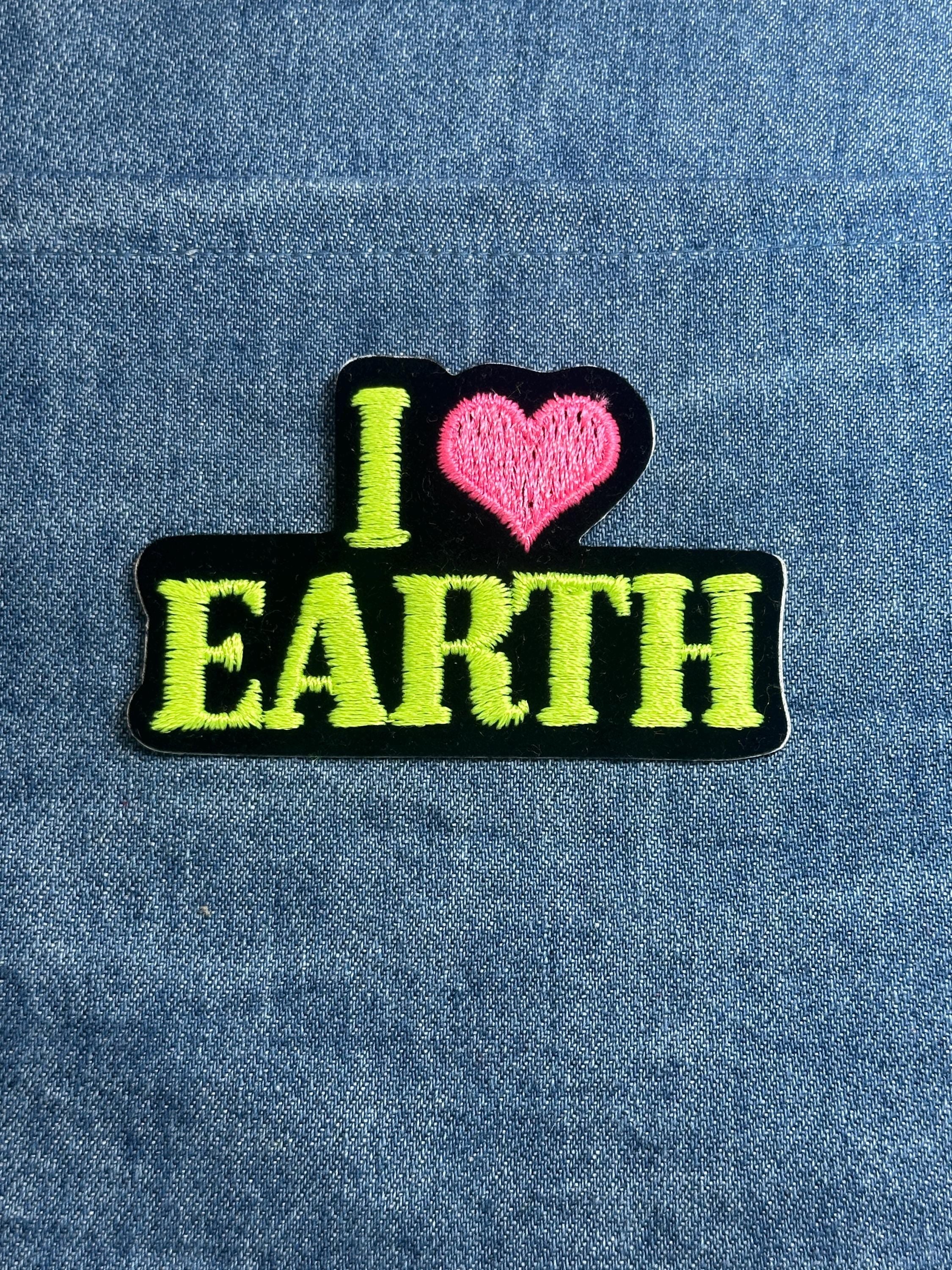 I Love Earth Collectable Patch: Neon Colors - Retro Eco Accessory
