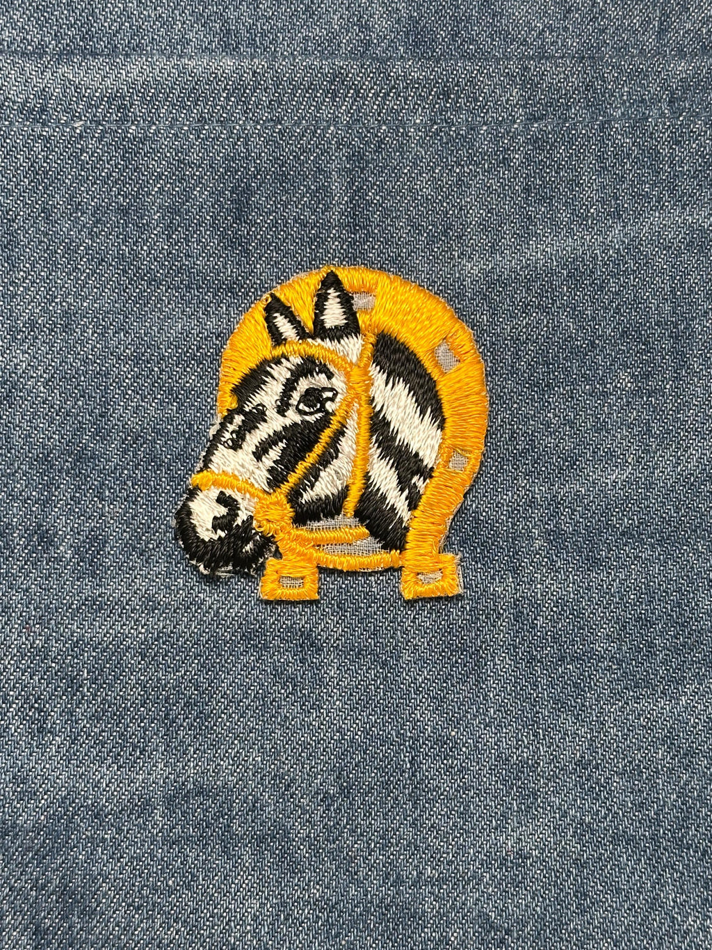 Zebra Head Collectable Patch: Black Yellow Accent - Retro Animal Accessory