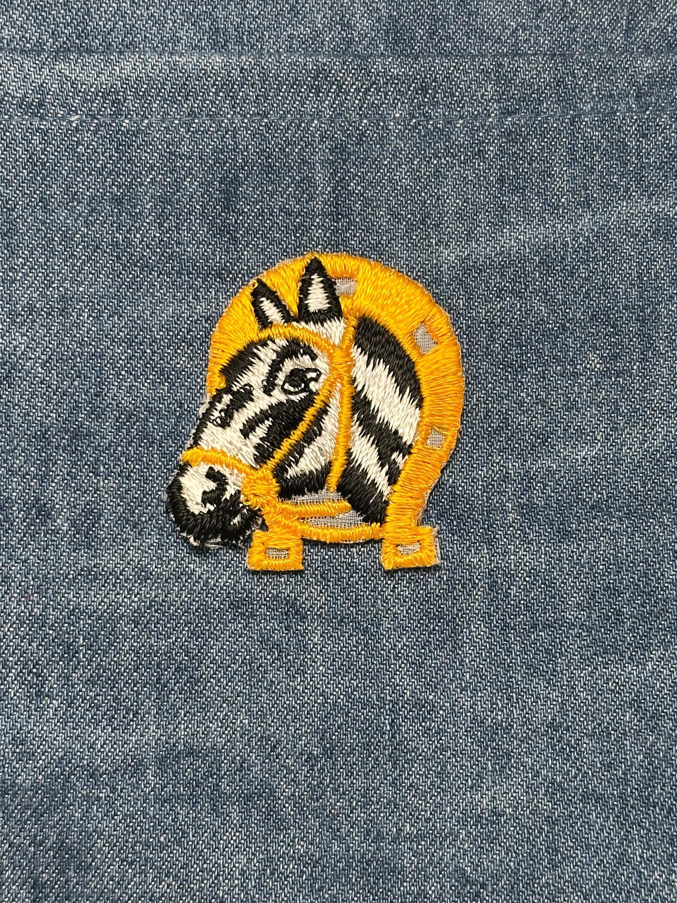 Zebra Head Collectable Patch: Black Yellow Accent - Retro Animal Accessory