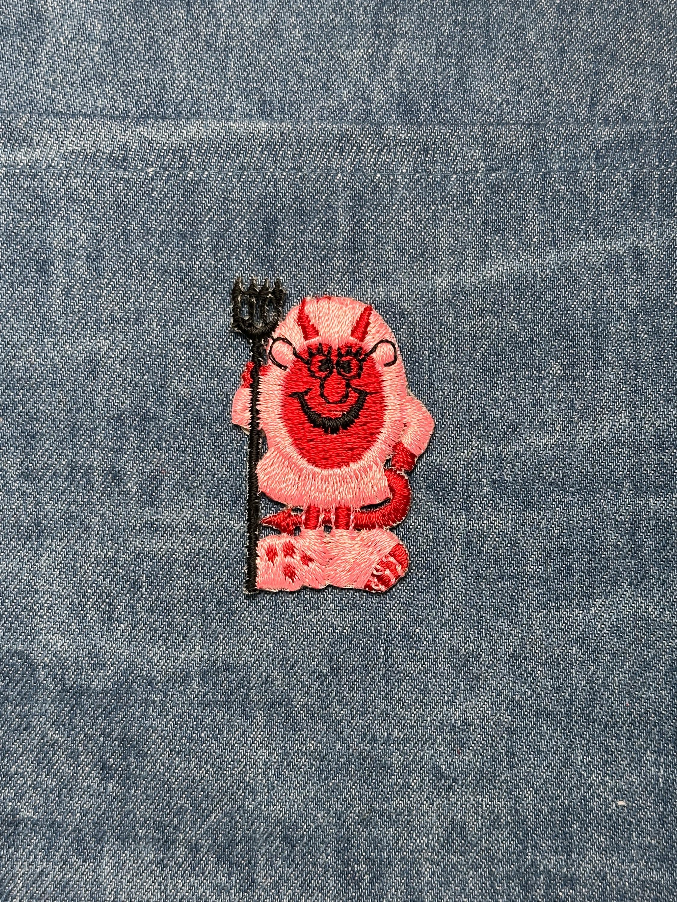 Devil Cartoon Collectable Patch: Red Pink Black - Retro Novelty Accessory