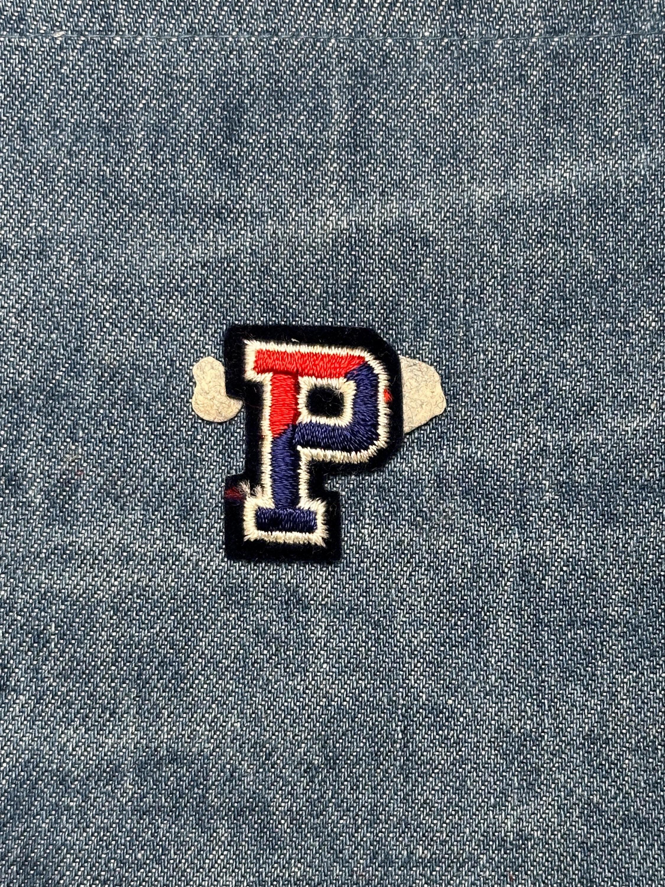 Varsity Letter P Collectable Patch: Red White Blue Felt - Vintage Accessory
