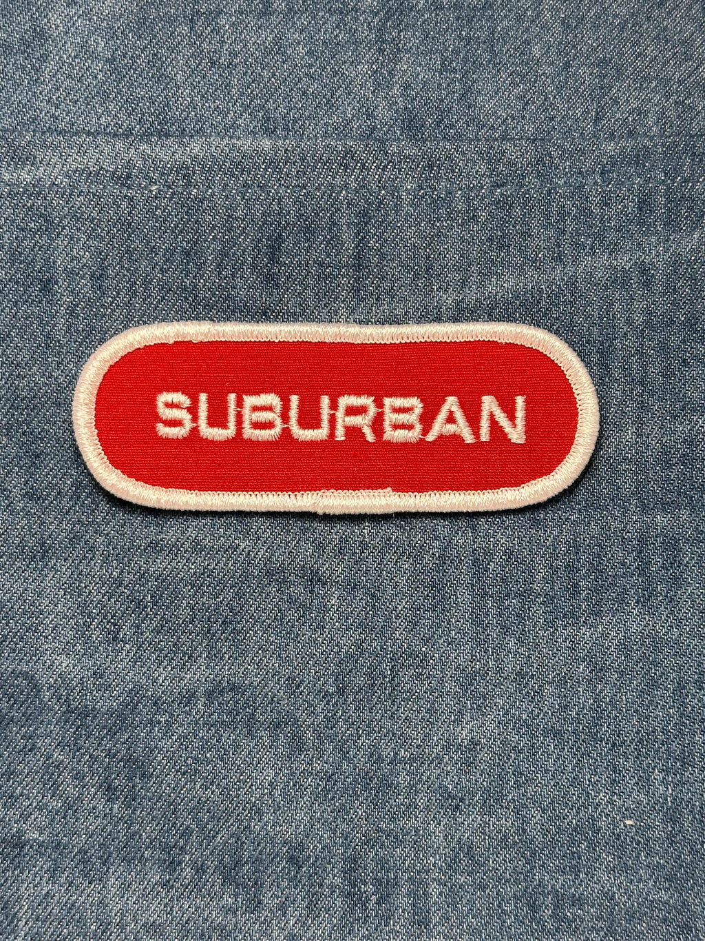 Suburban Collectable Patch: Red White Oval - Retro Auto Accessory