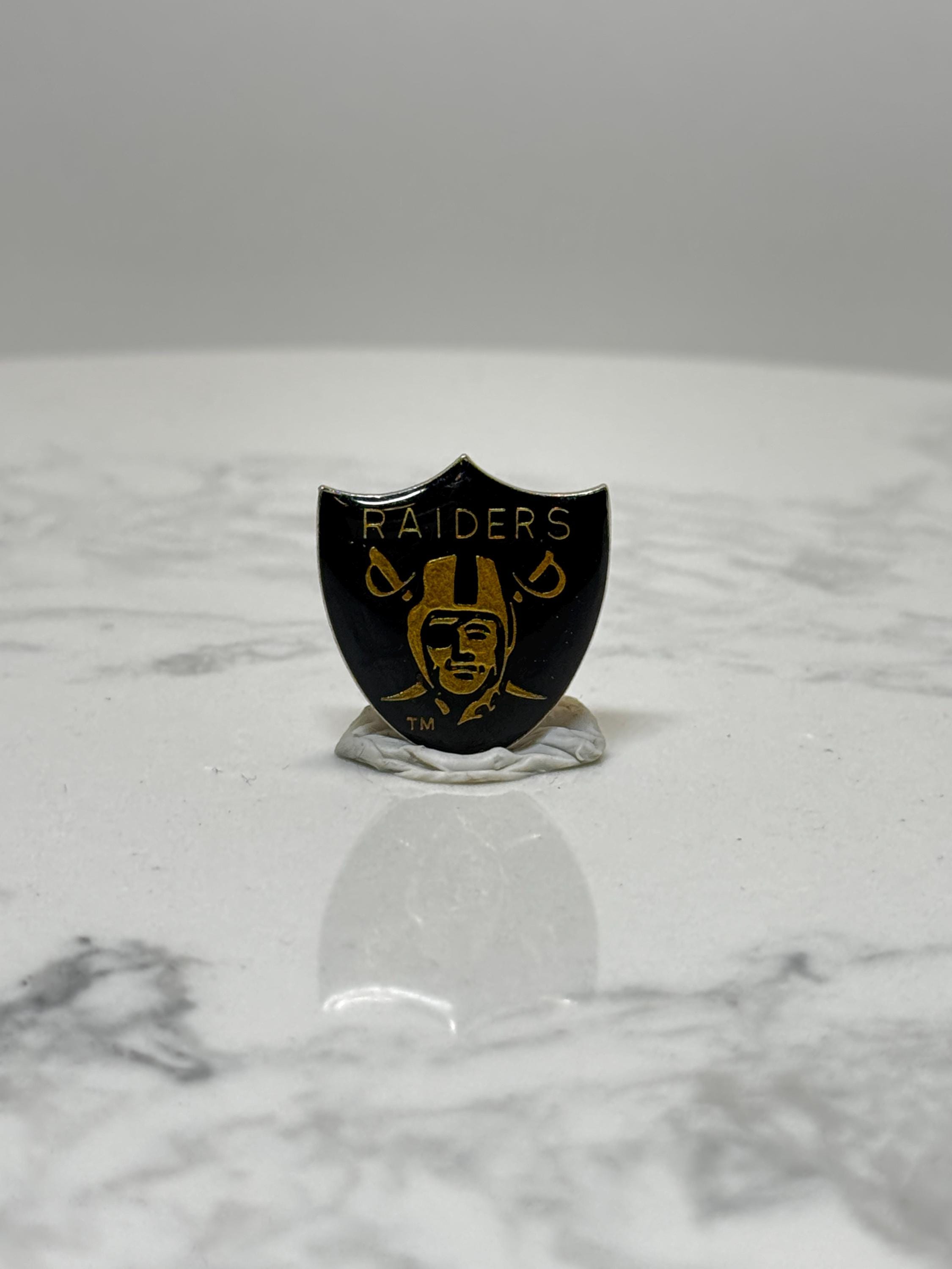 Raiders NFL Team Pin: Black & Gold Enamel - Vintage Sports Accessory