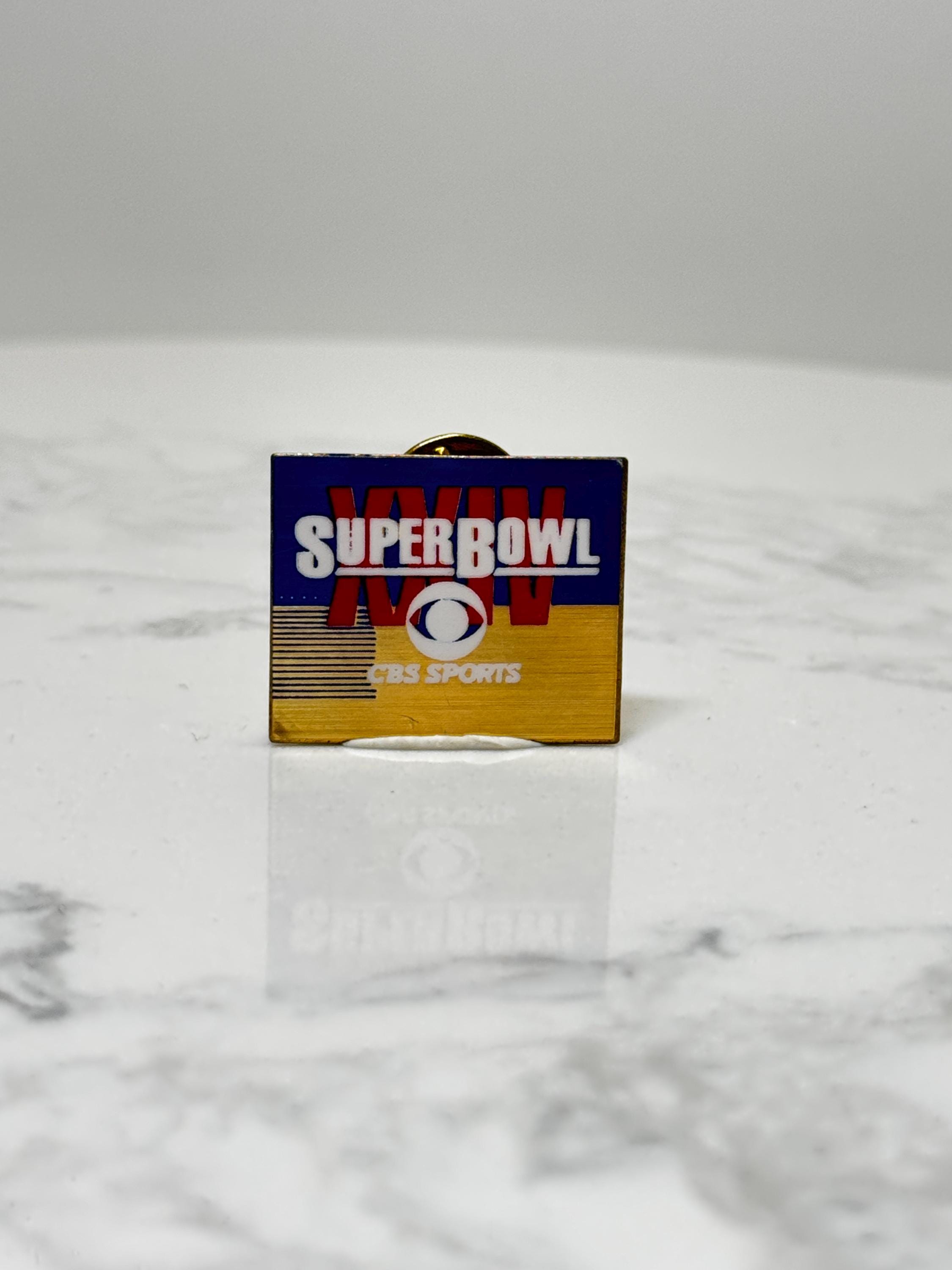 Super Bowl XXIV CBS Sports Pin: Enamel Gold Finish - 1990 NFL Accessory