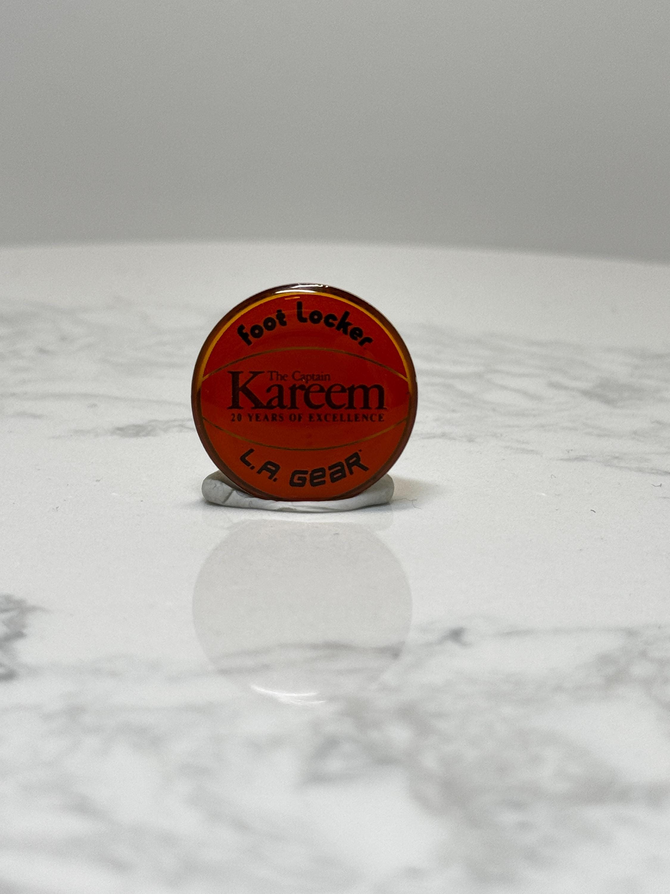 Kareem Abdul-Jabbar Basketball Pin: Red Enamel Finish - 90s Sports Accessory
