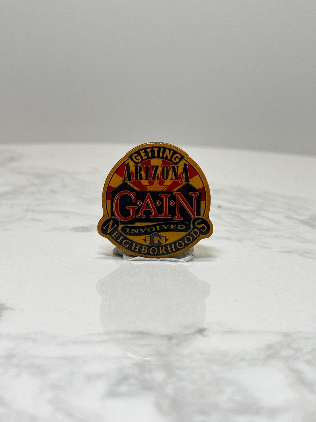 Arizona G.A.I.N. Lapel Pin: Red & Gold Enamel - Community Safety Accessory